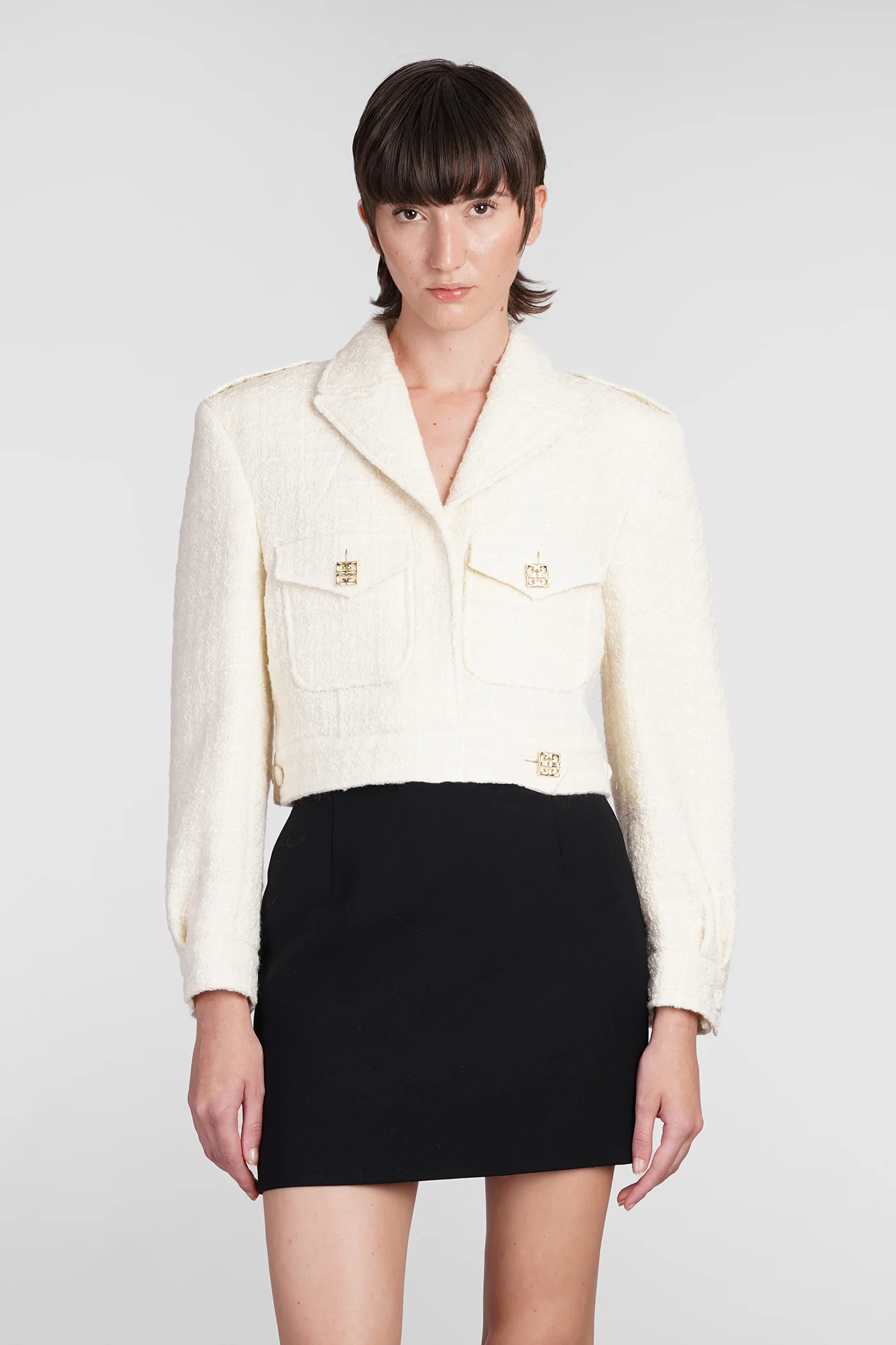 Blazer in beige wool
