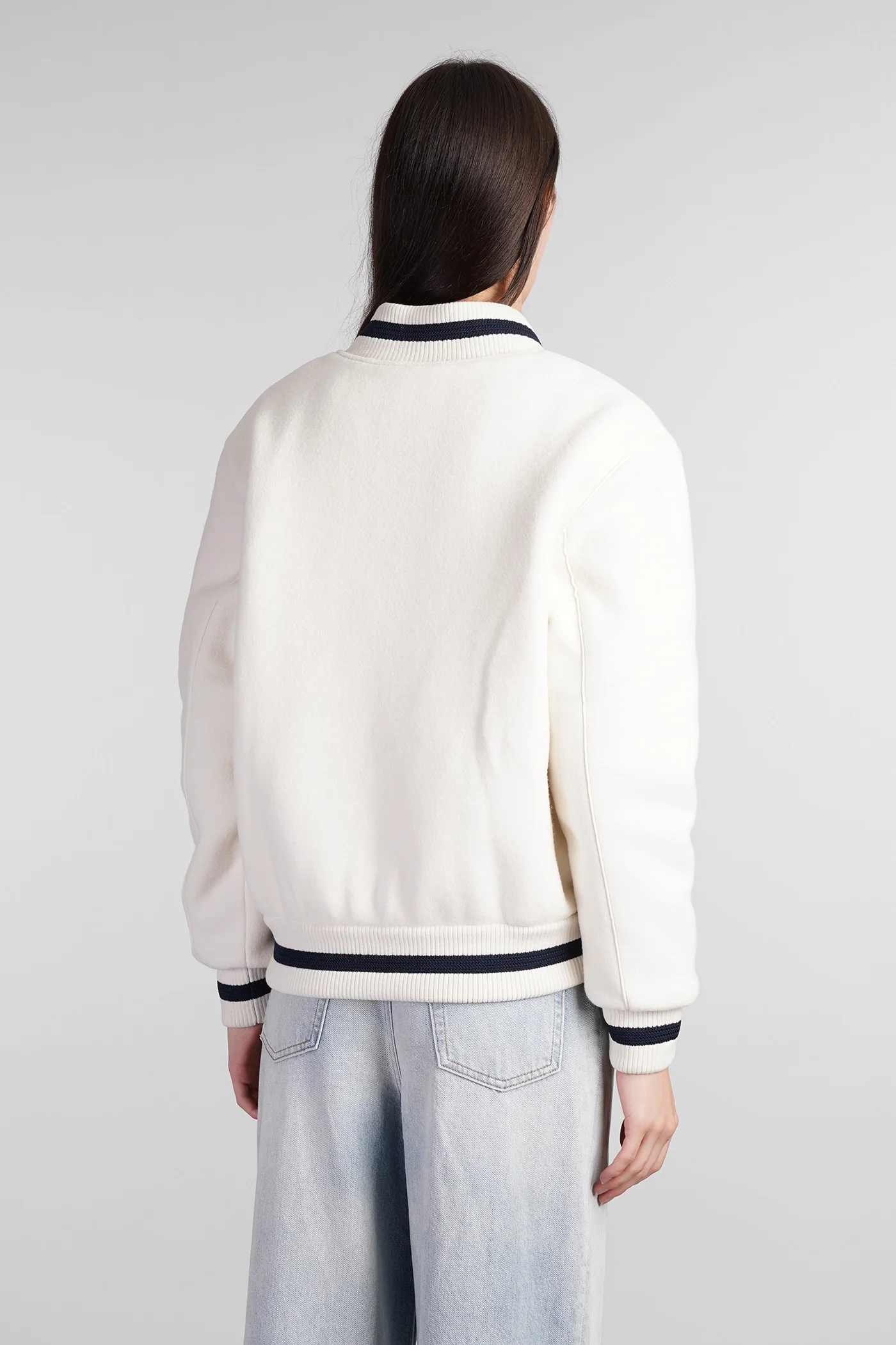 Bomber Jacket in beige wool - Image 3