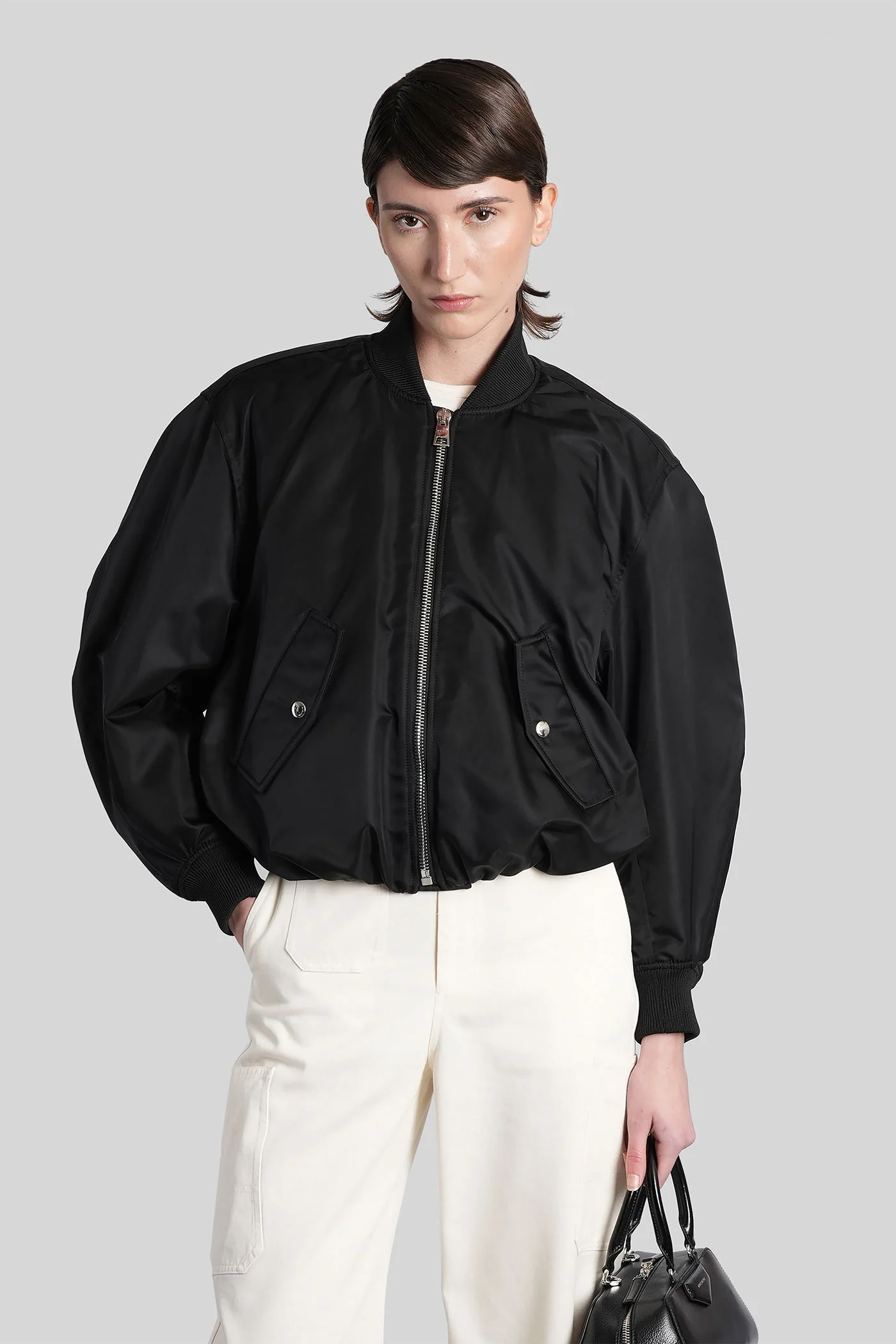 Bomber Jacket in black polyamide