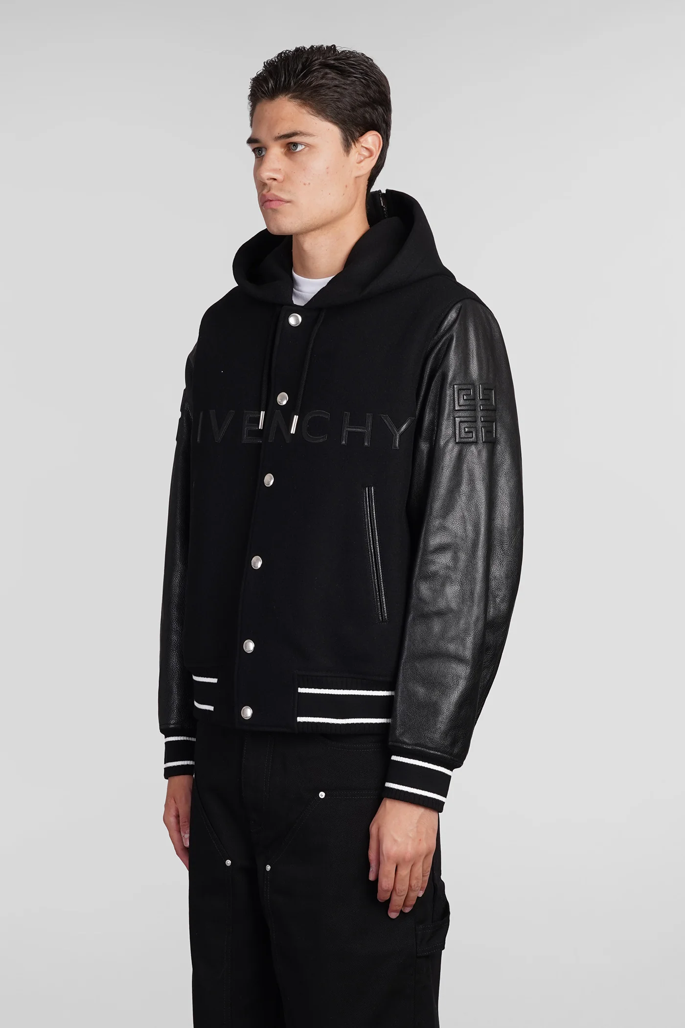 Bomber Jacket in black wool - Image 4