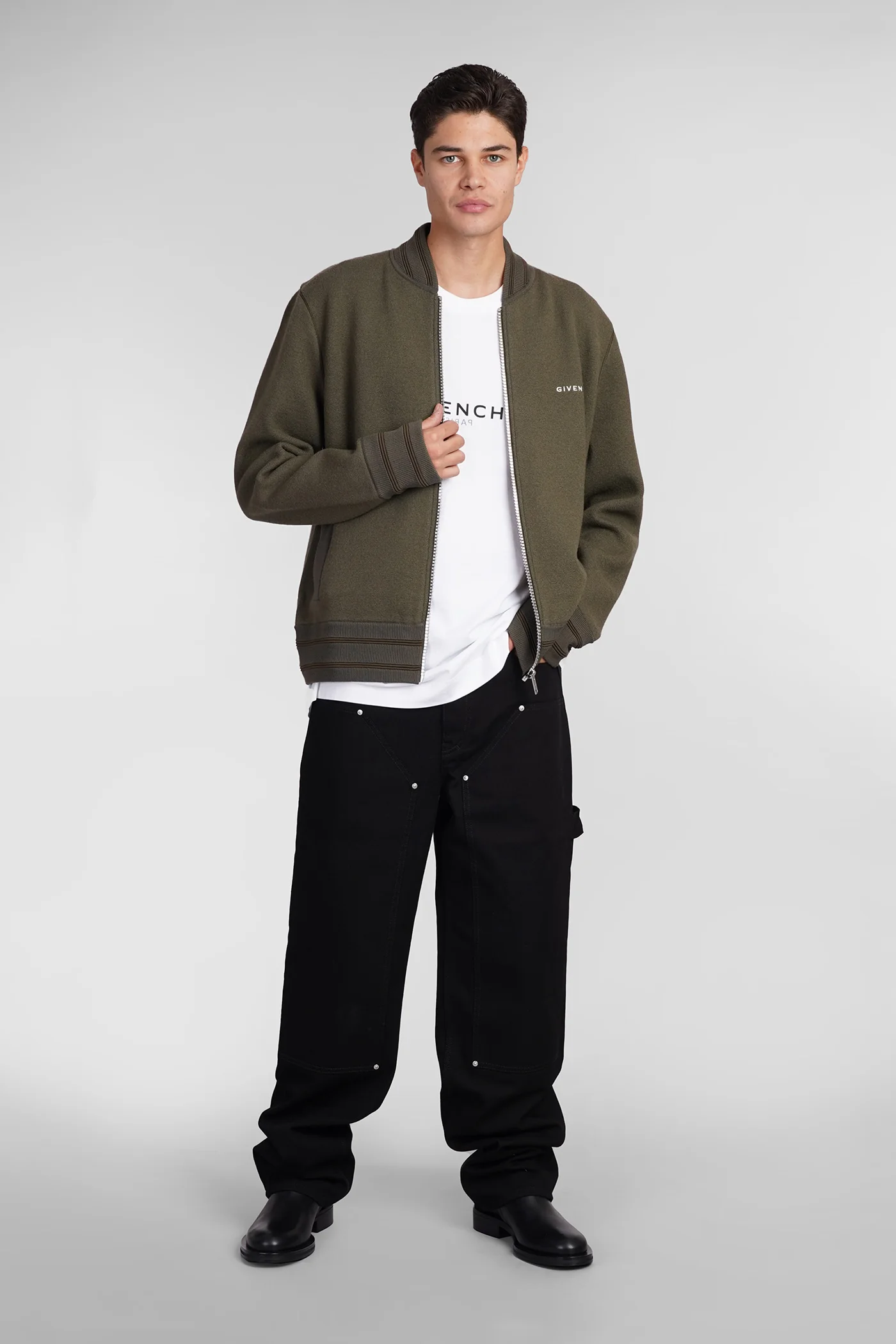 Bomber Jacket in green wool - Image 2