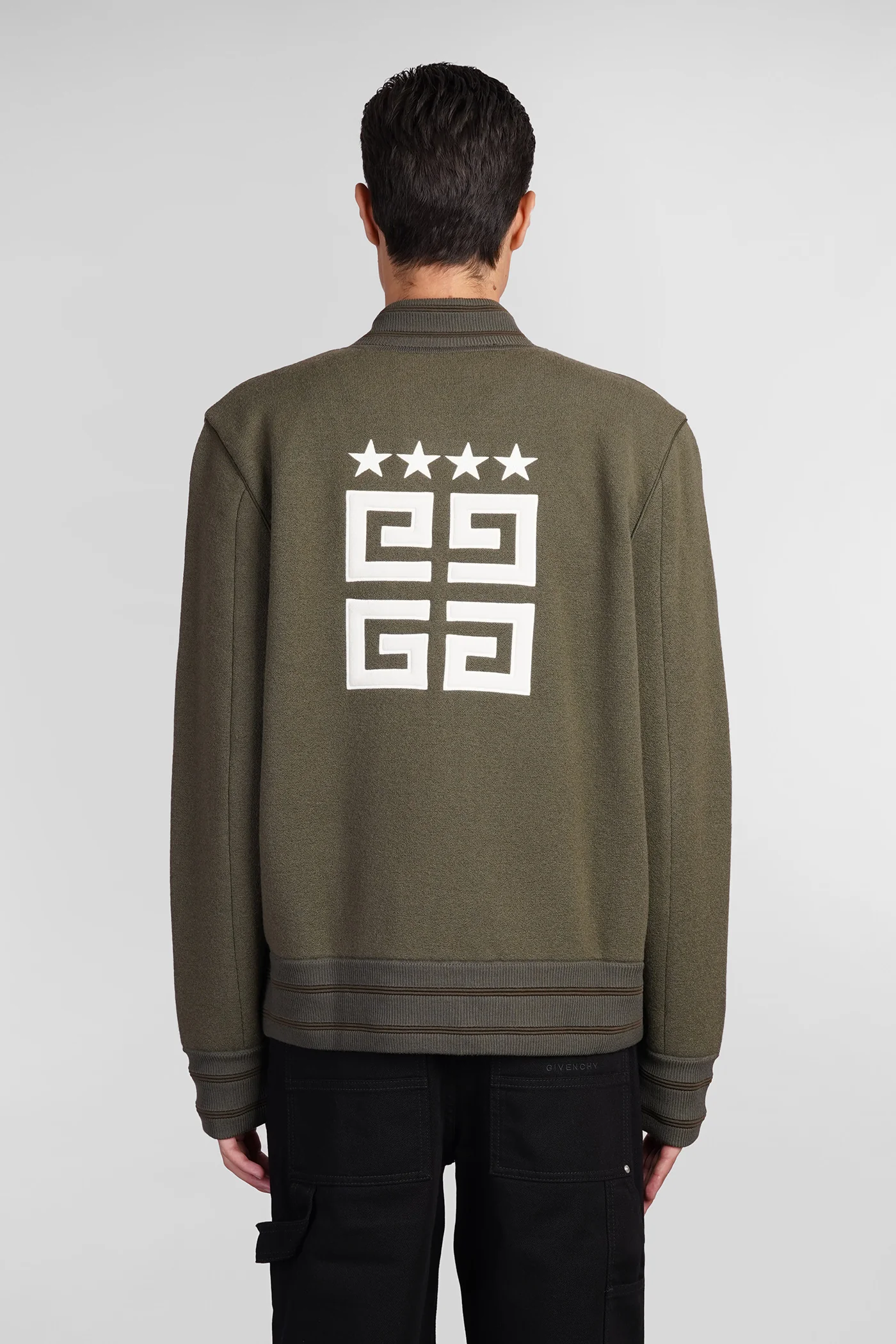 Bomber Jacket in green wool - Image 3