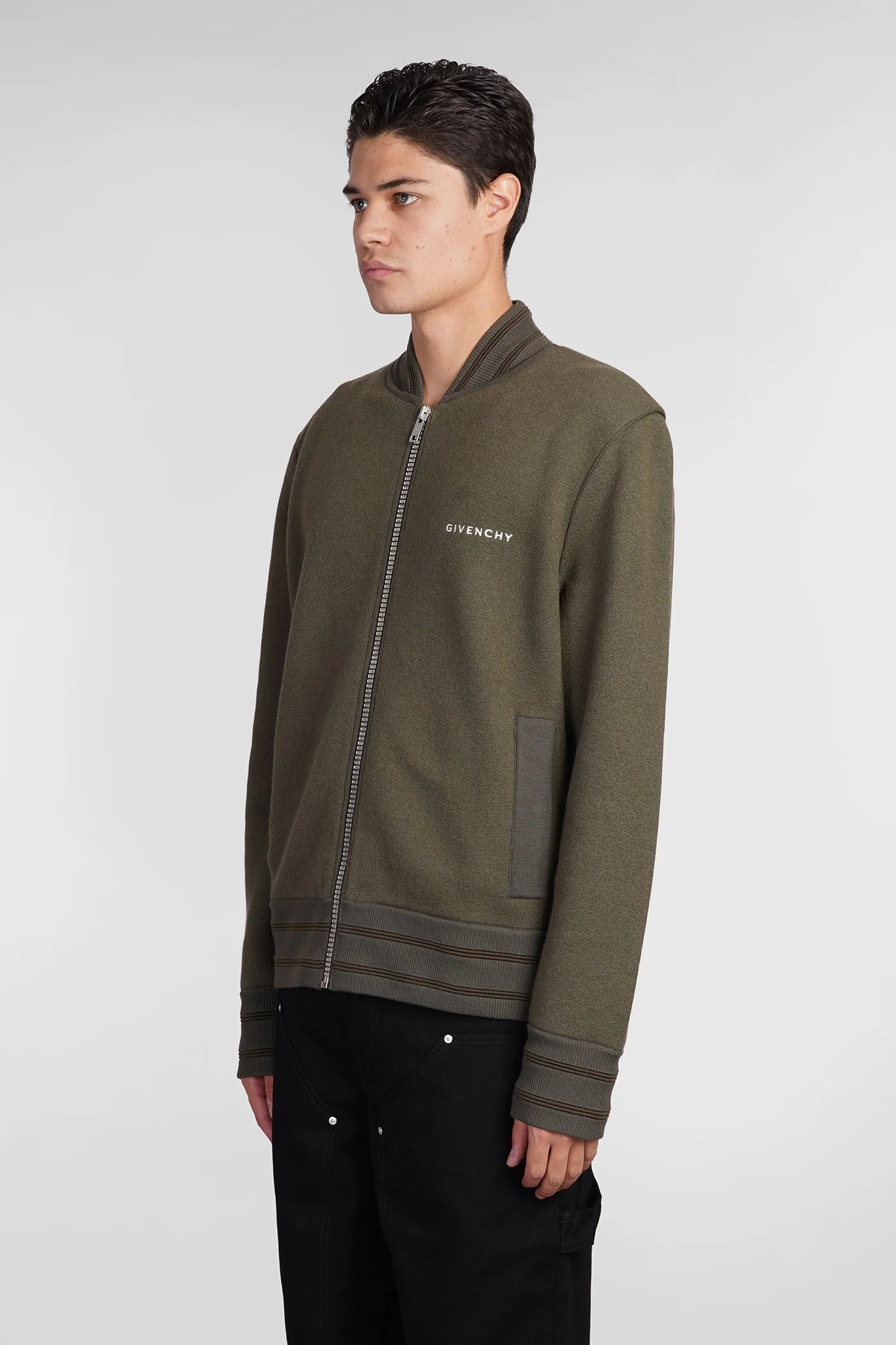 Bomber Jacket in green wool - Image 4