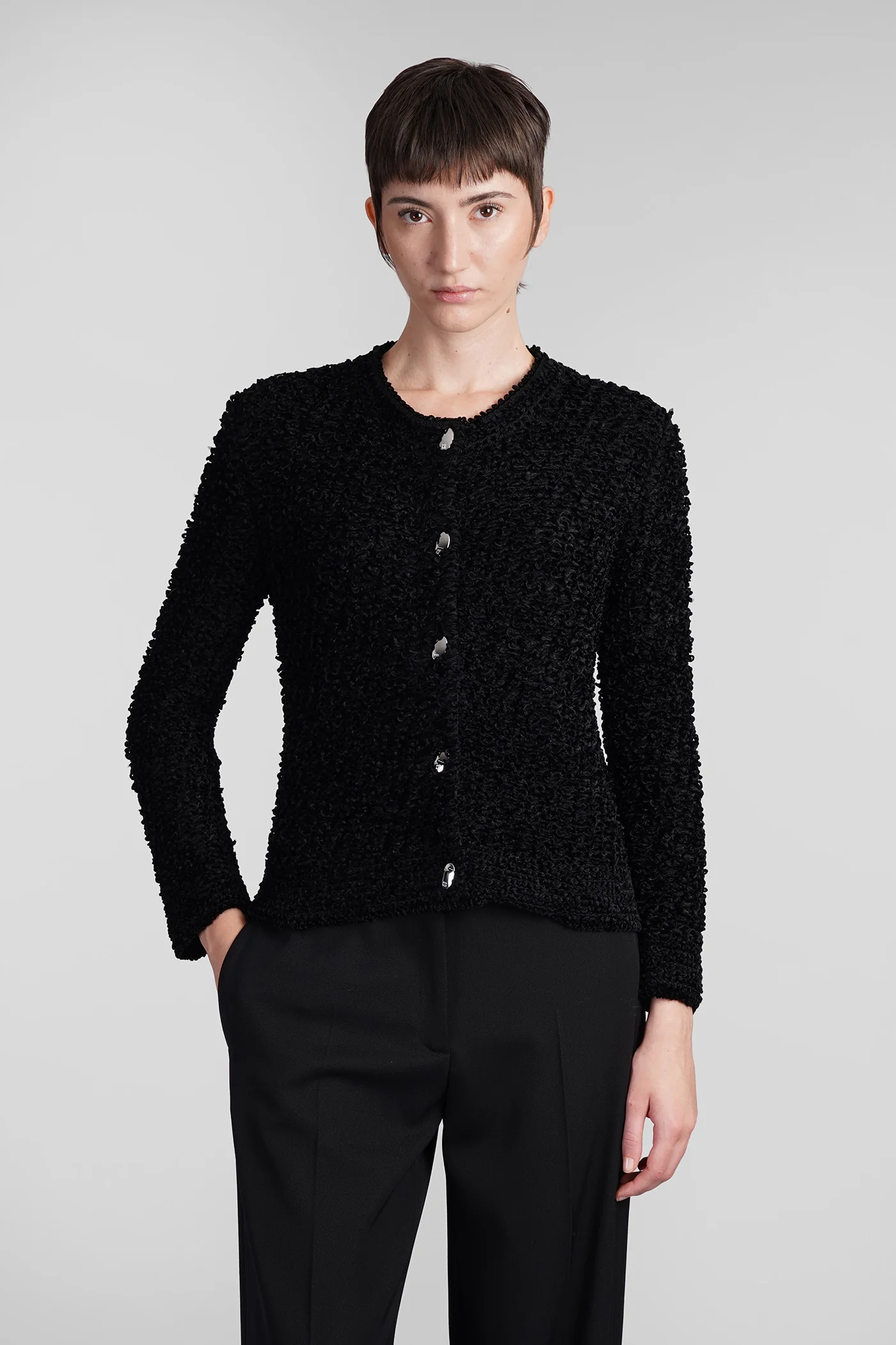 Cardigan in black wool
