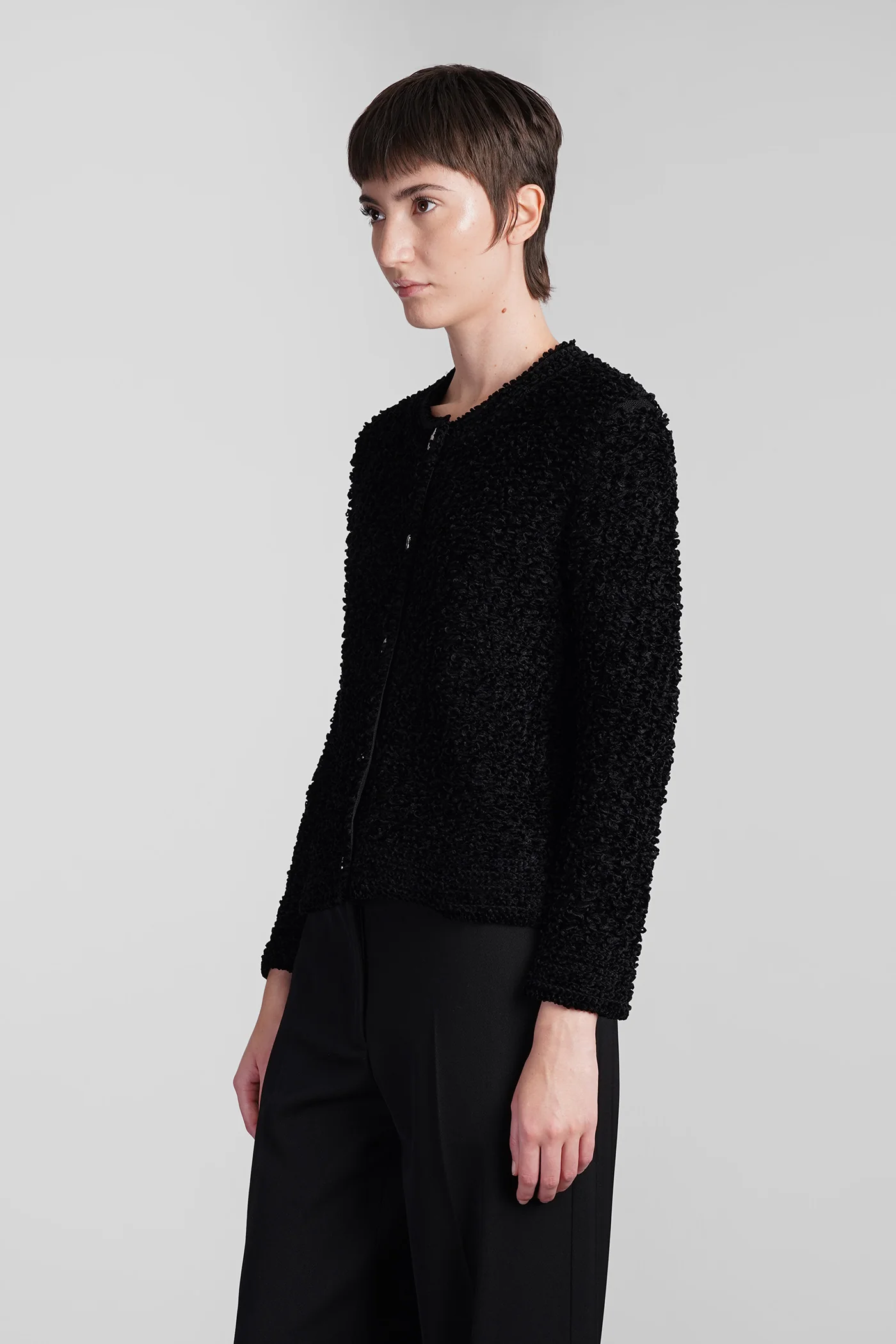 Cardigan in black wool - Image 4