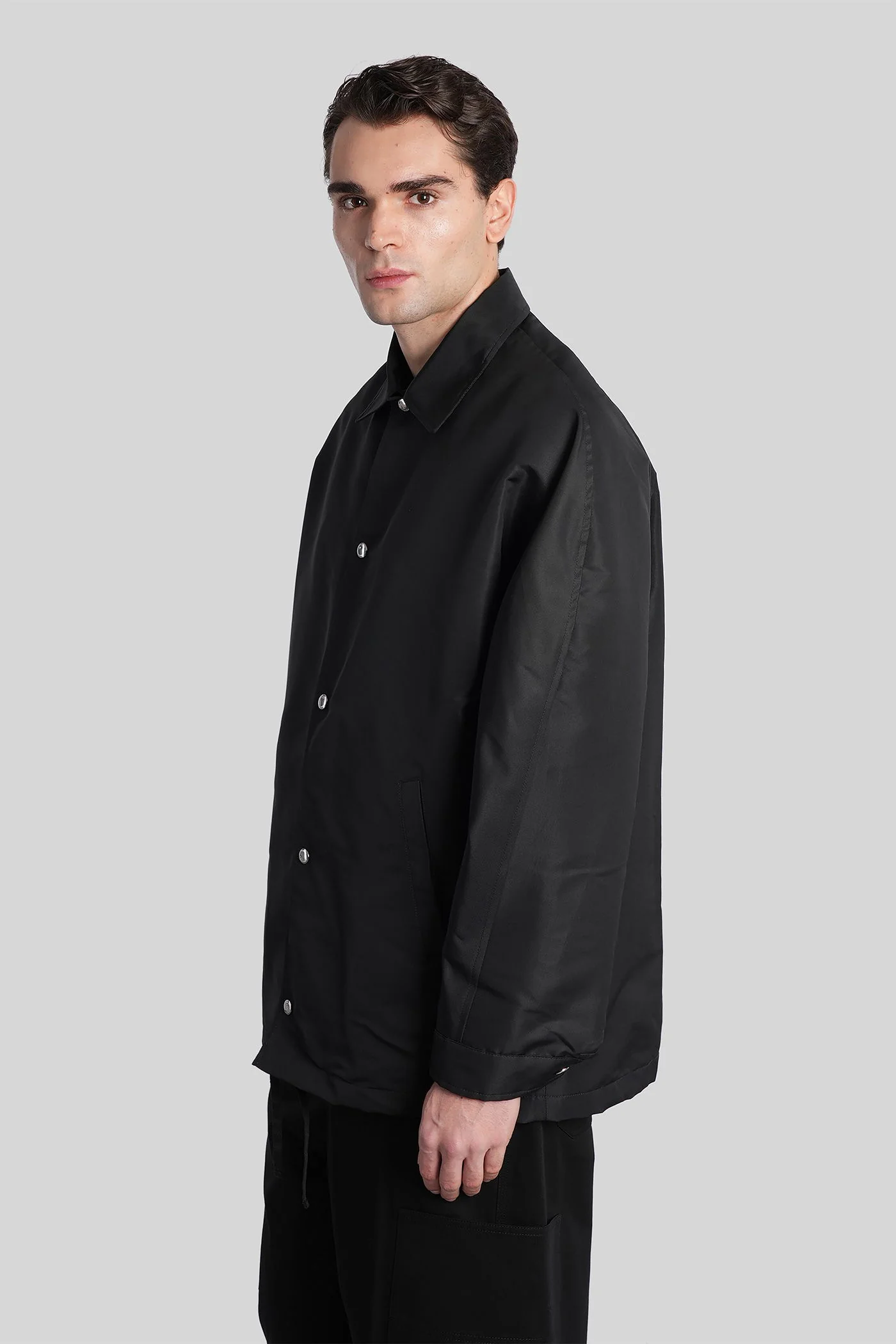 Casual jacket in black polyester - Image 4