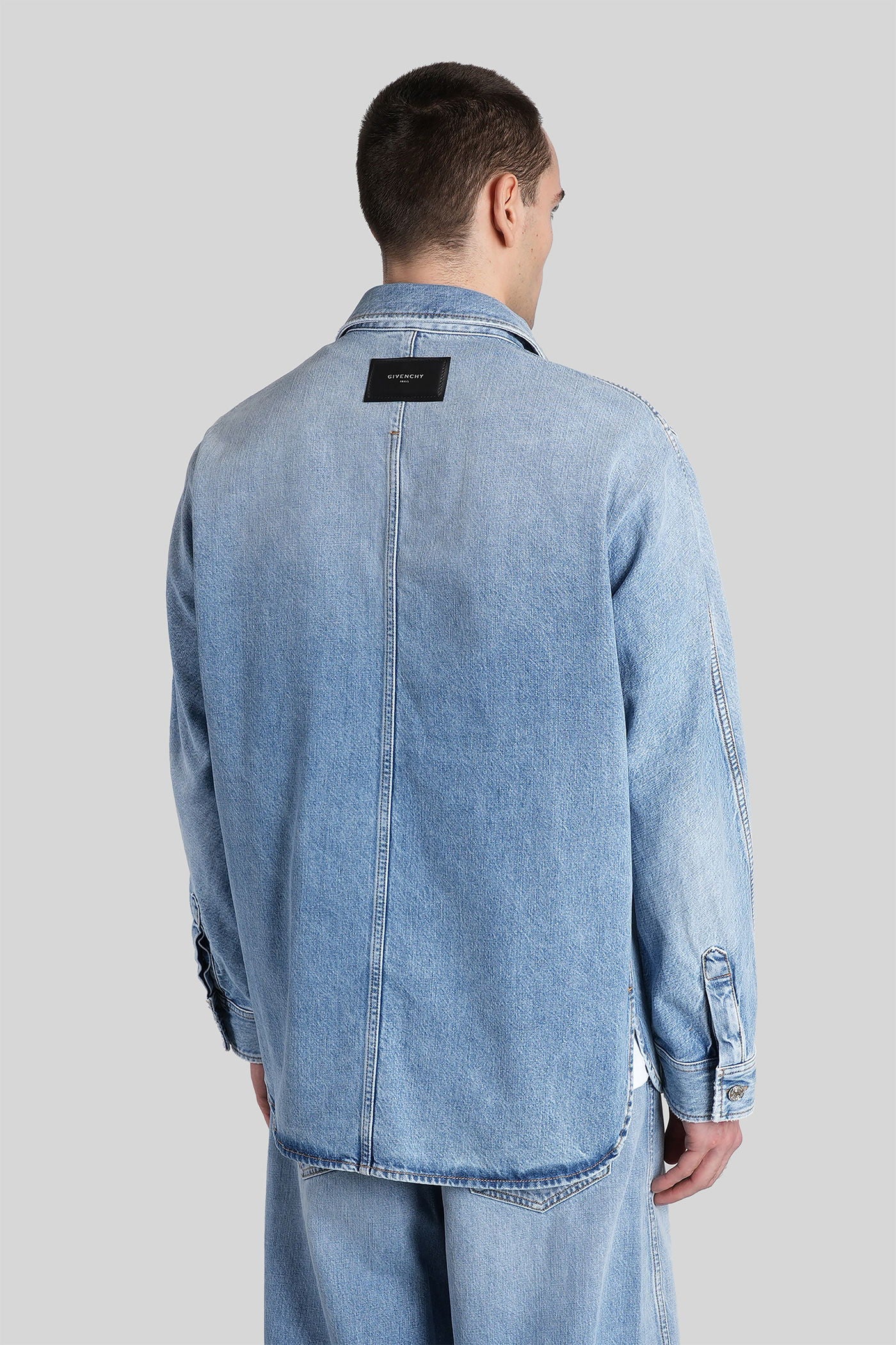 Casual jacket in cyan cotton - Image 3