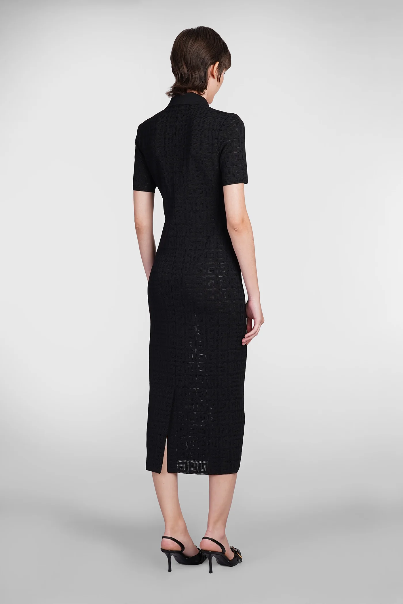 Dress woman  in black viscose - Image 3