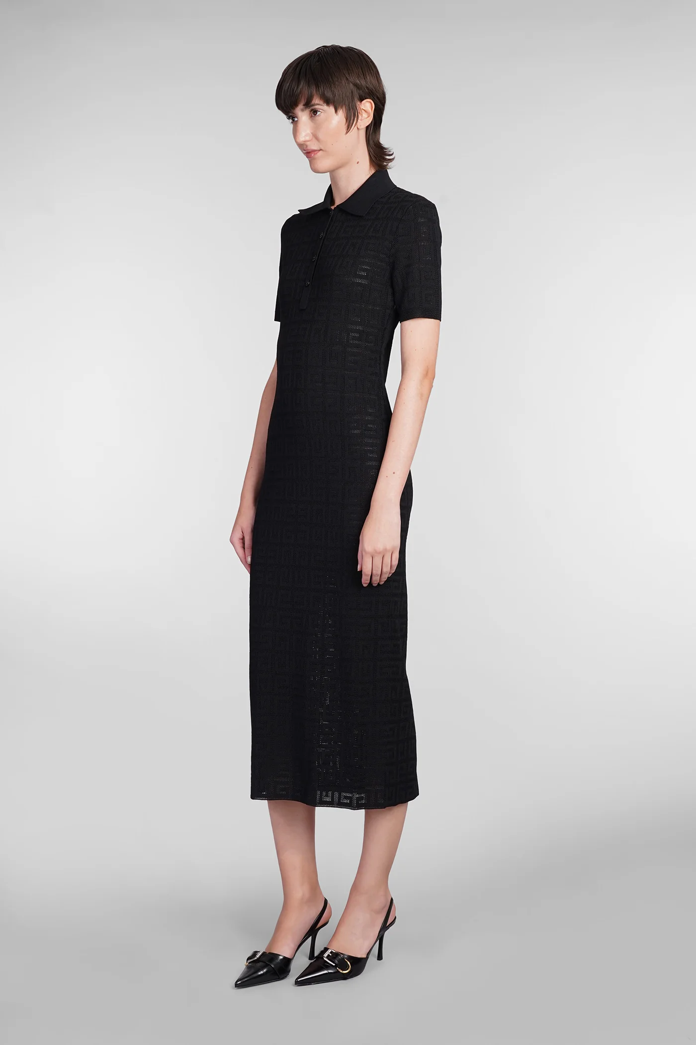 Dress woman  in black viscose - Image 4
