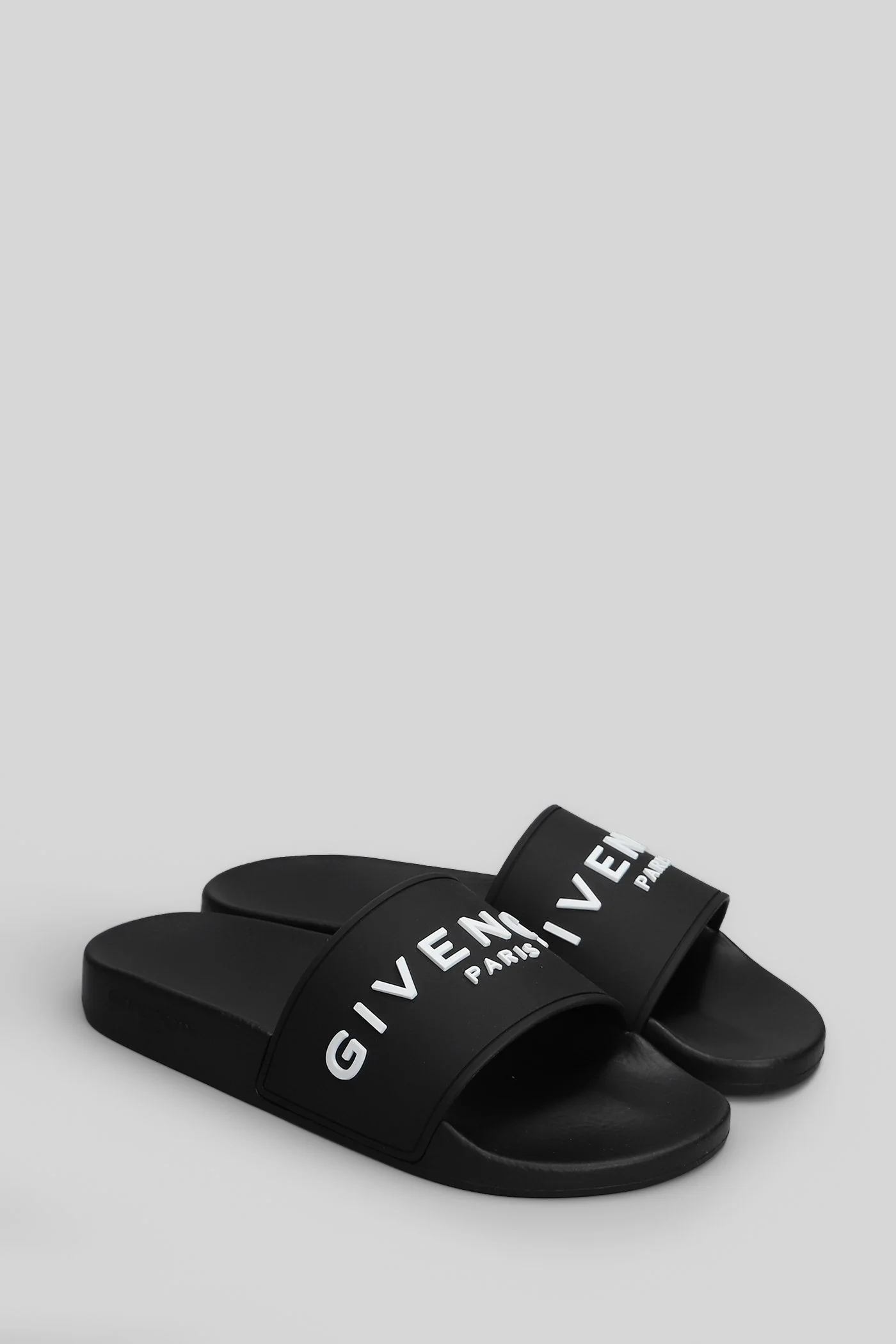 Flat sandal-slipper in black rubber/plasic - Image 2