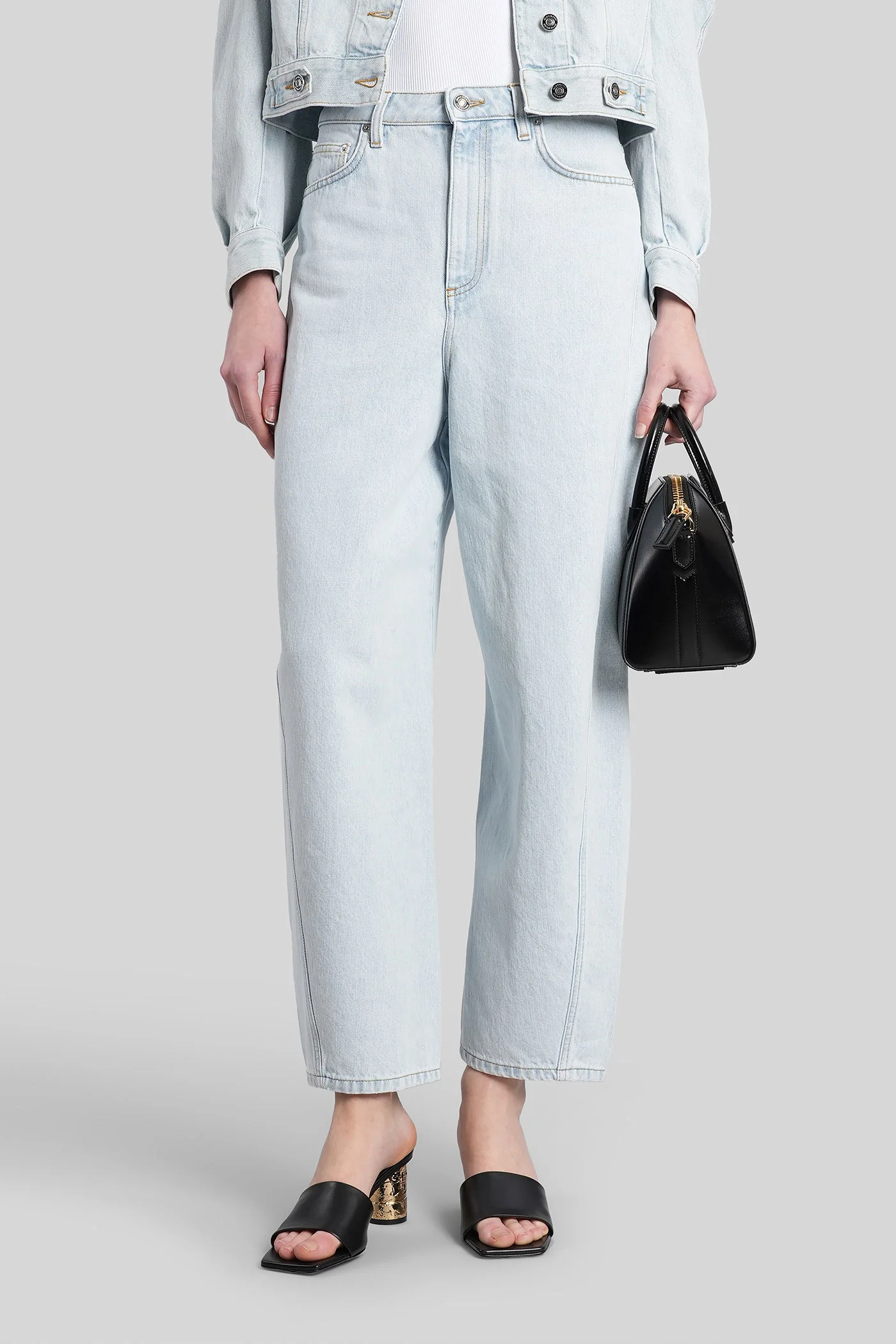 Jeans in cyan cotton