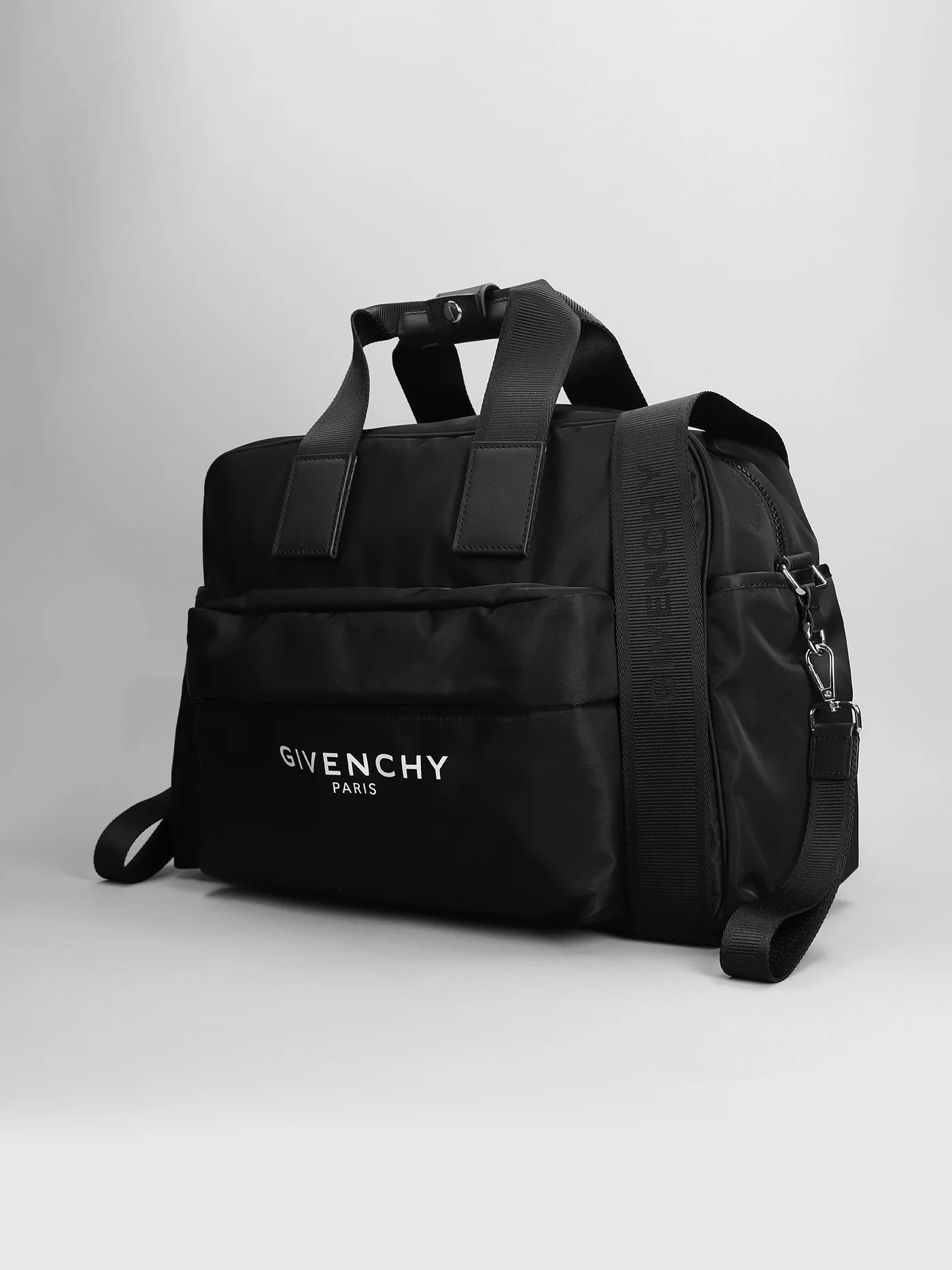 Shoulder bag in black polyester - Image 2
