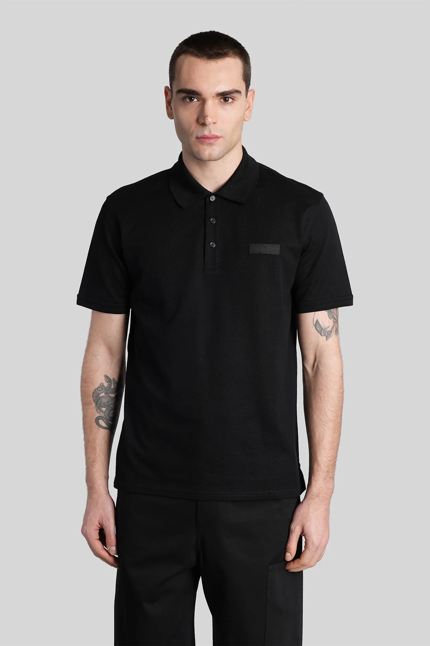 Polo in black cotton