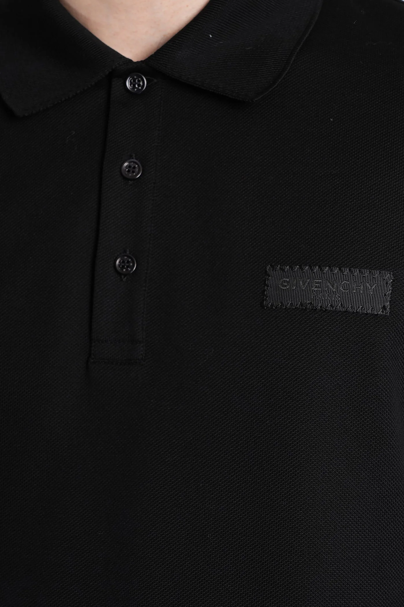 Polo in black cotton - Image 5