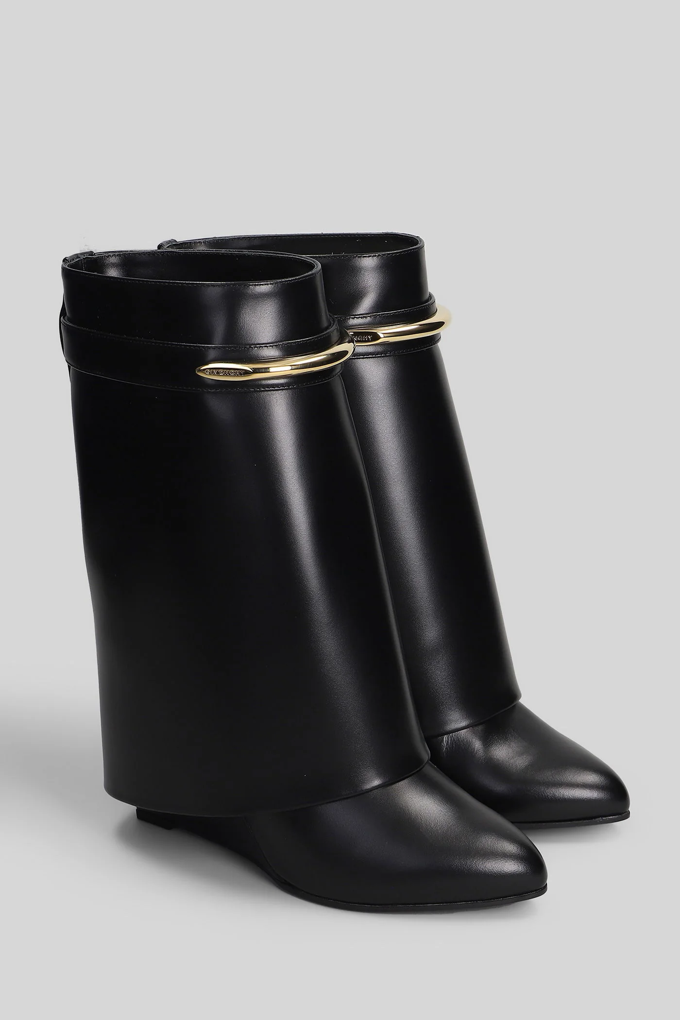Shark boots 95mm High heels Ankle boots in black leather - Image 2