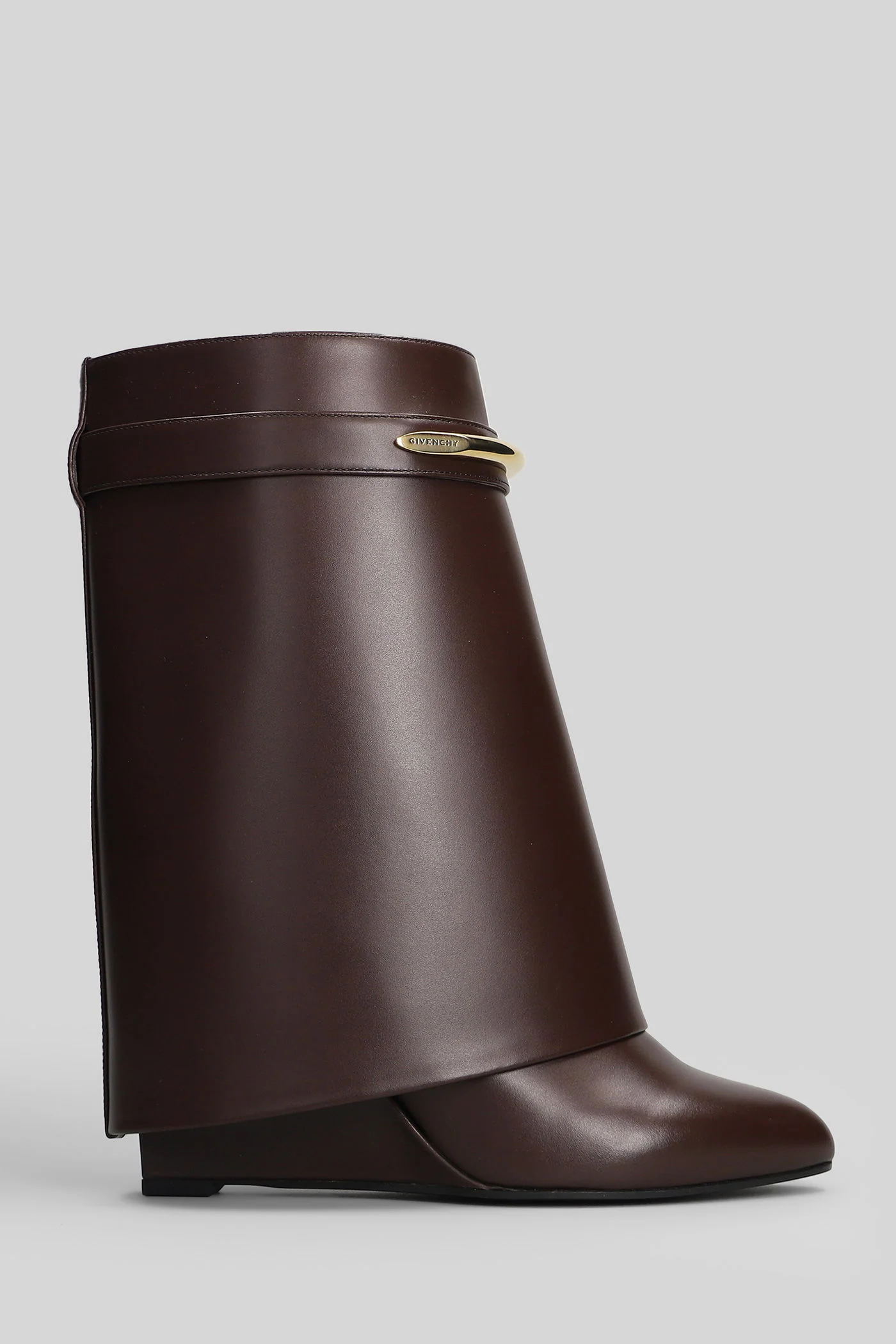 Shark boots 95mm High heels Ankle boots in brown leather