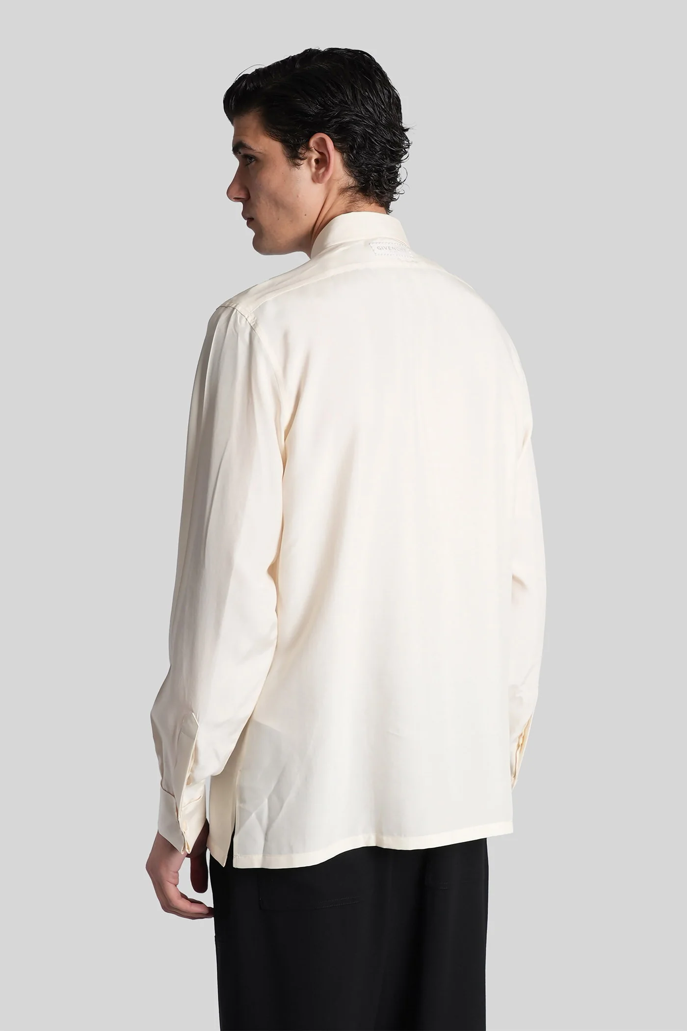 Shirt in beige silk - Image 3