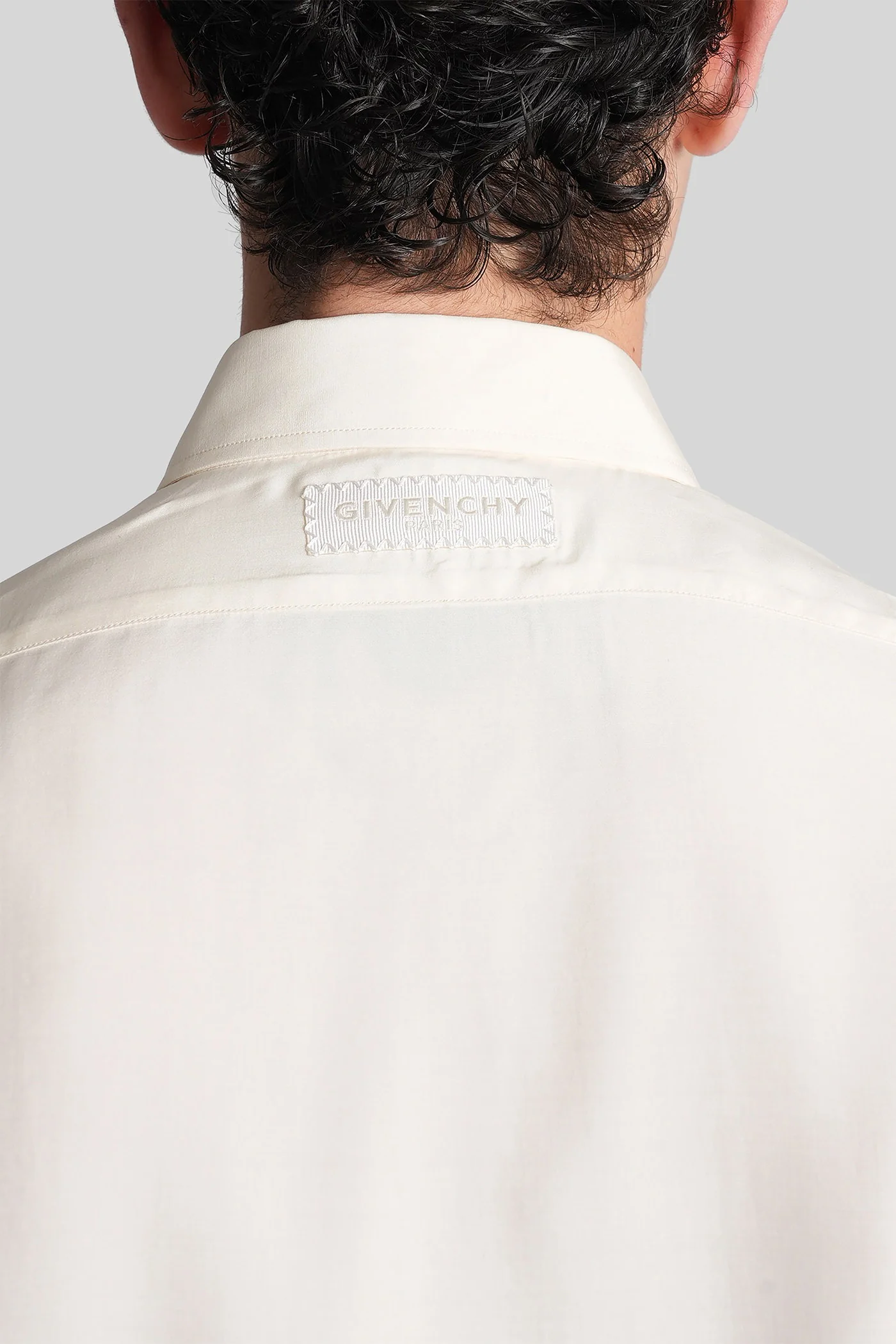 Shirt in beige silk - Image 5