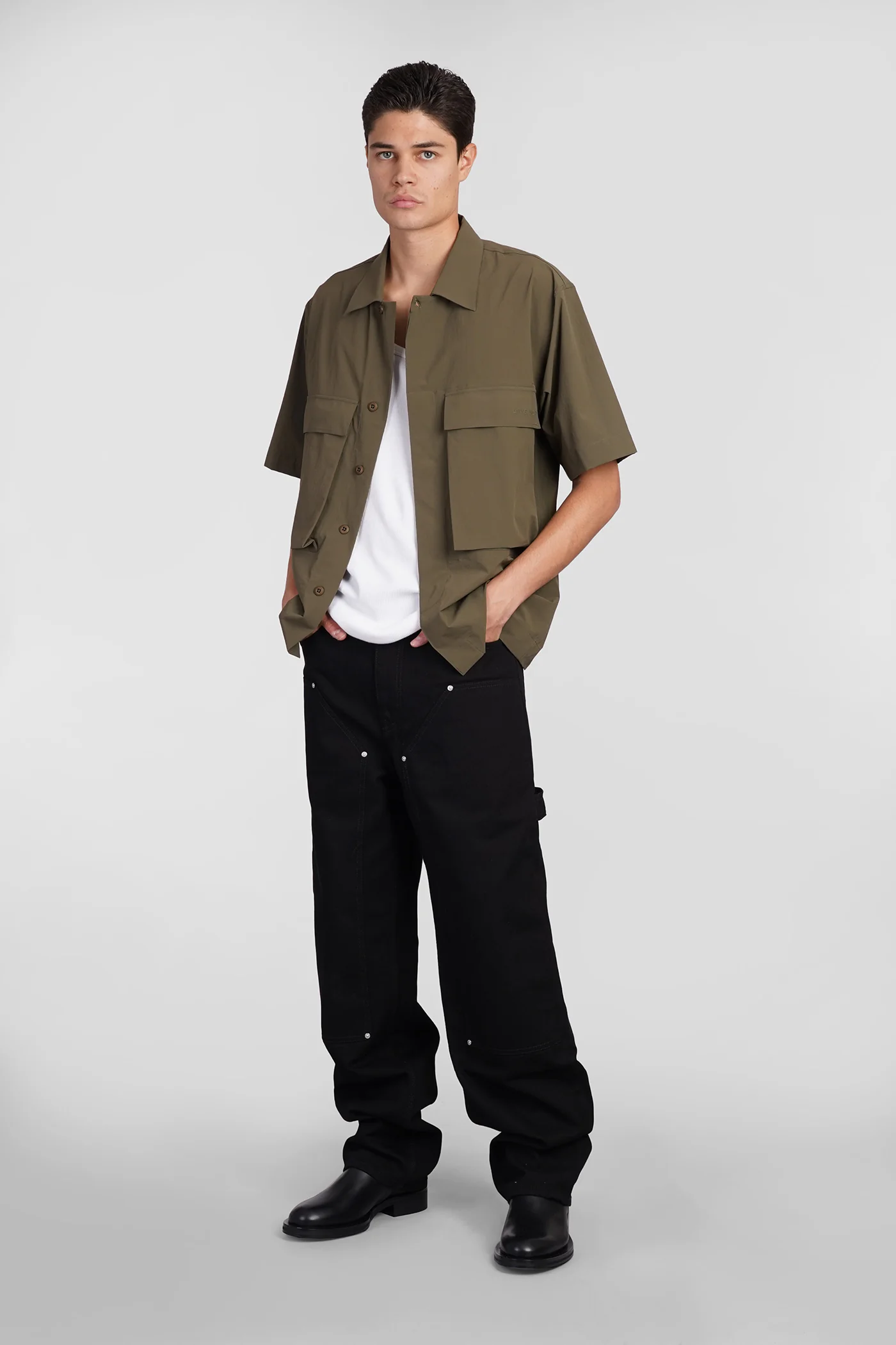 Shirt in green polyamide - Image 2
