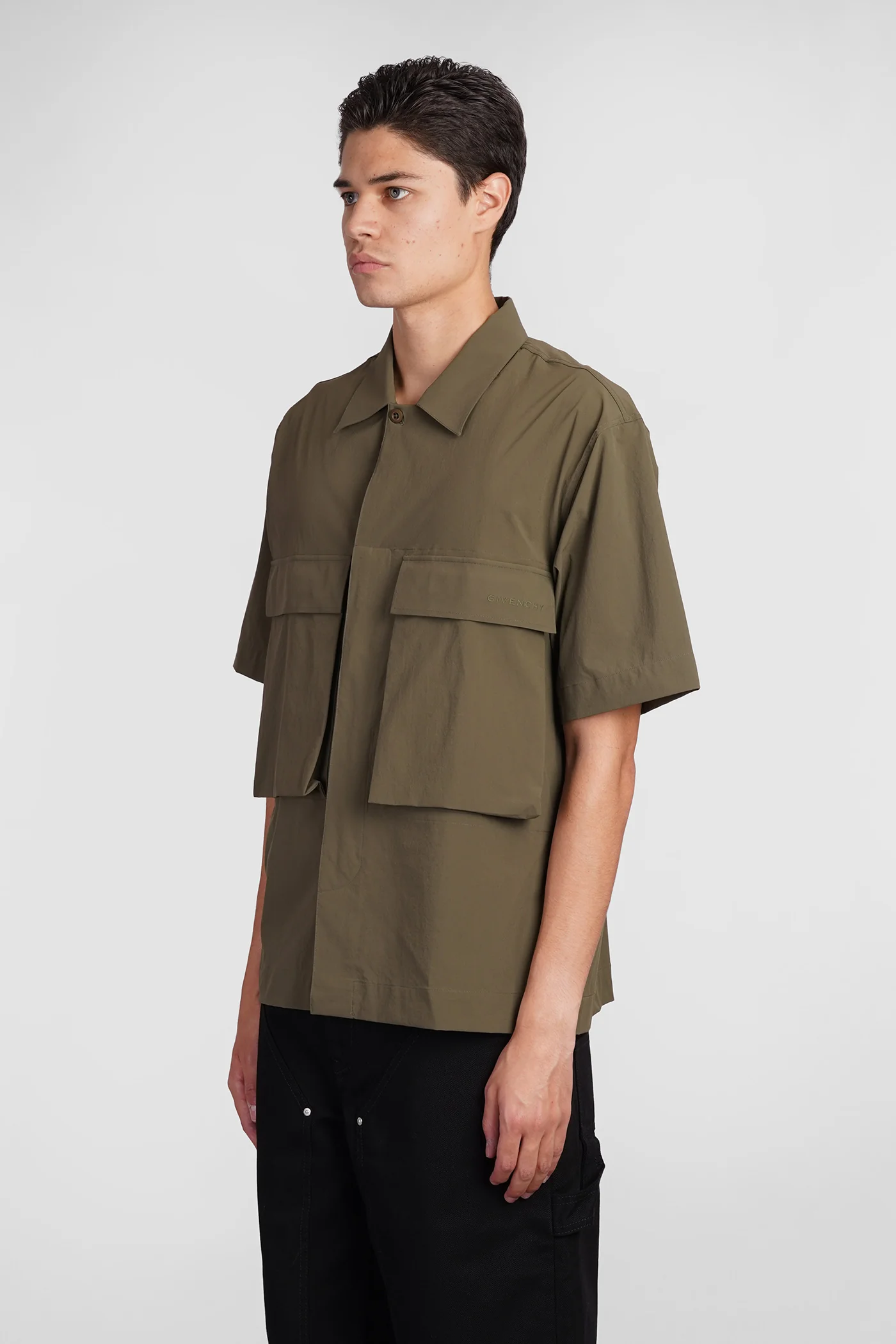 Shirt in green polyamide - Image 4