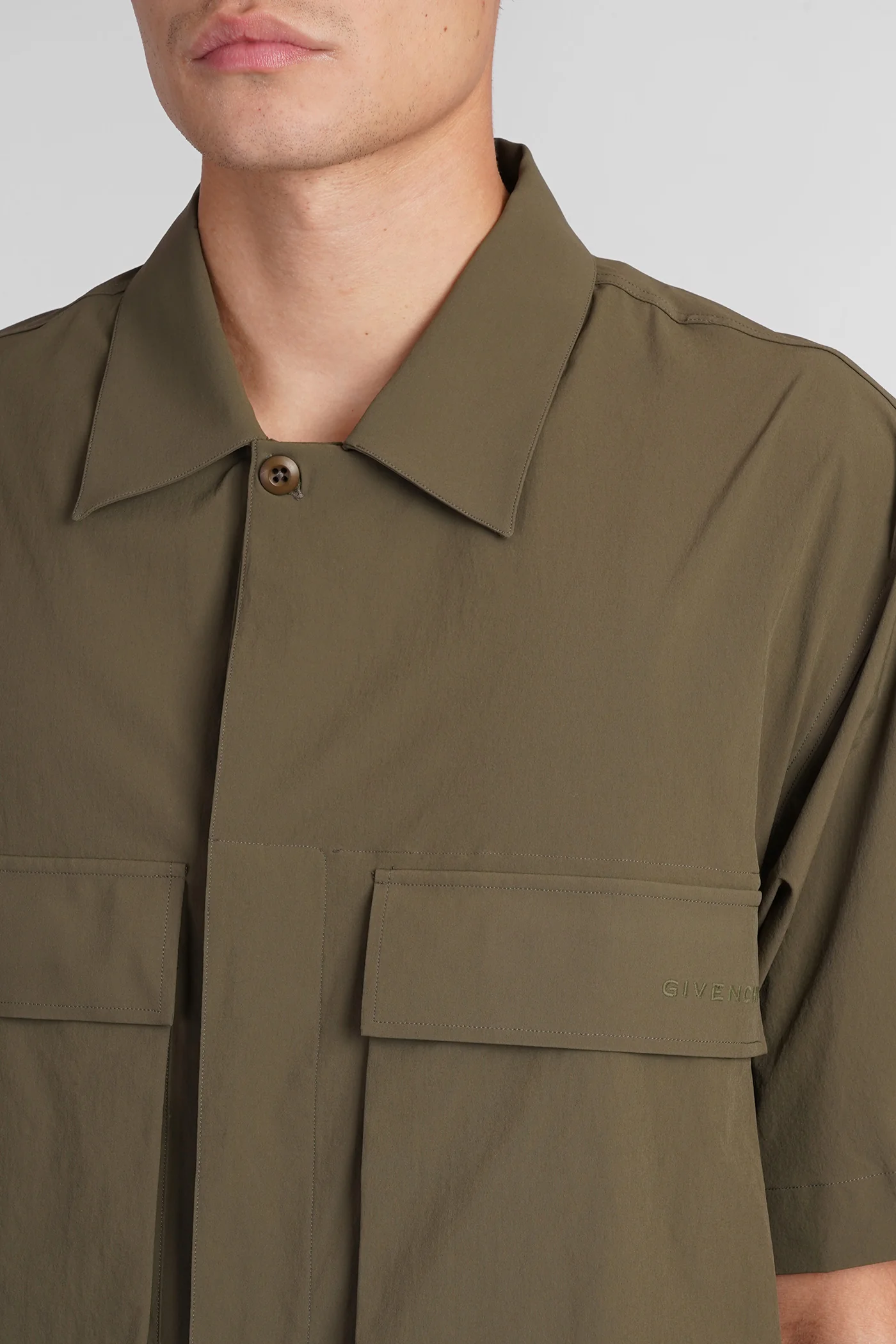 Shirt in green polyamide - Image 5