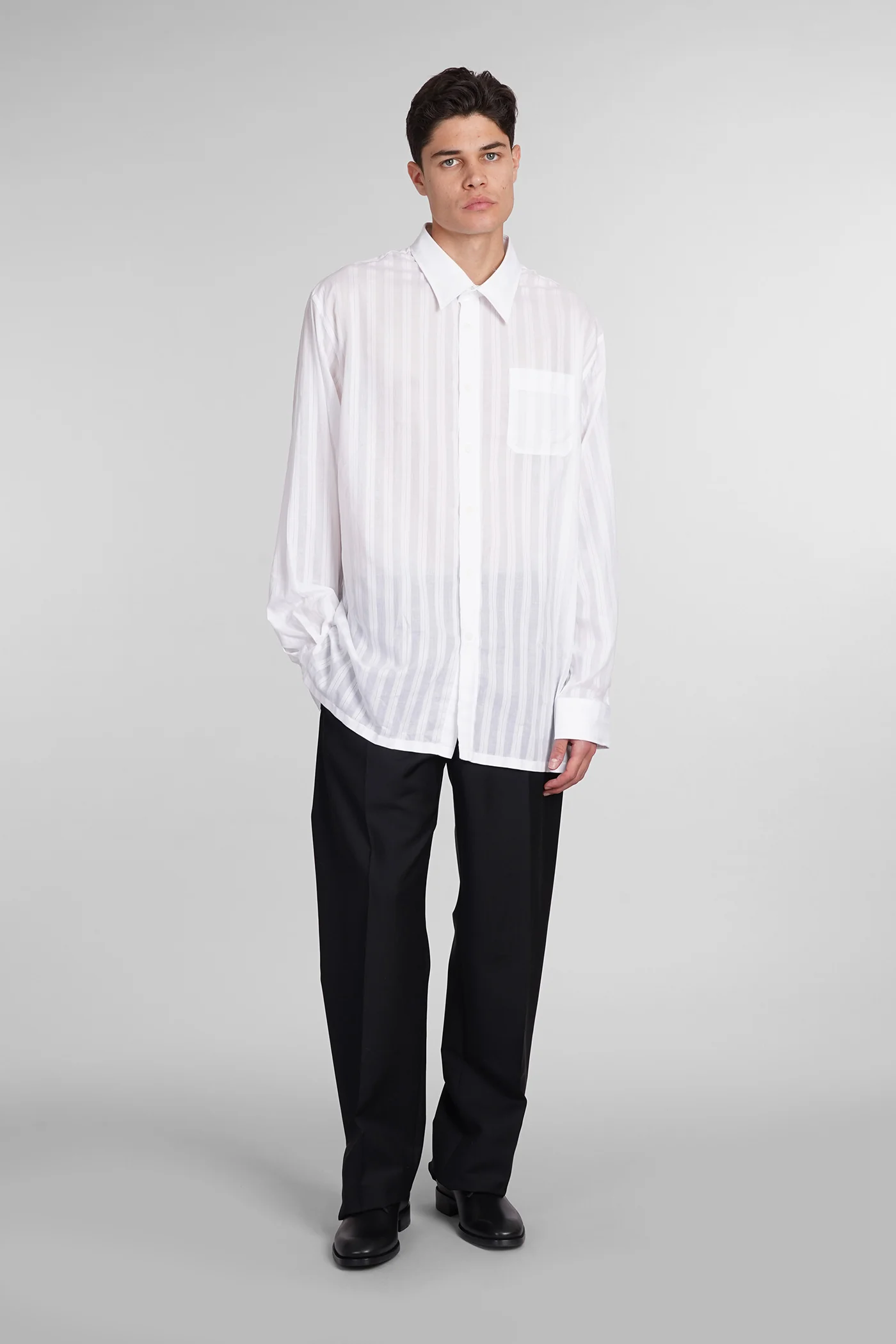 Shirt in white cotton - Image 2