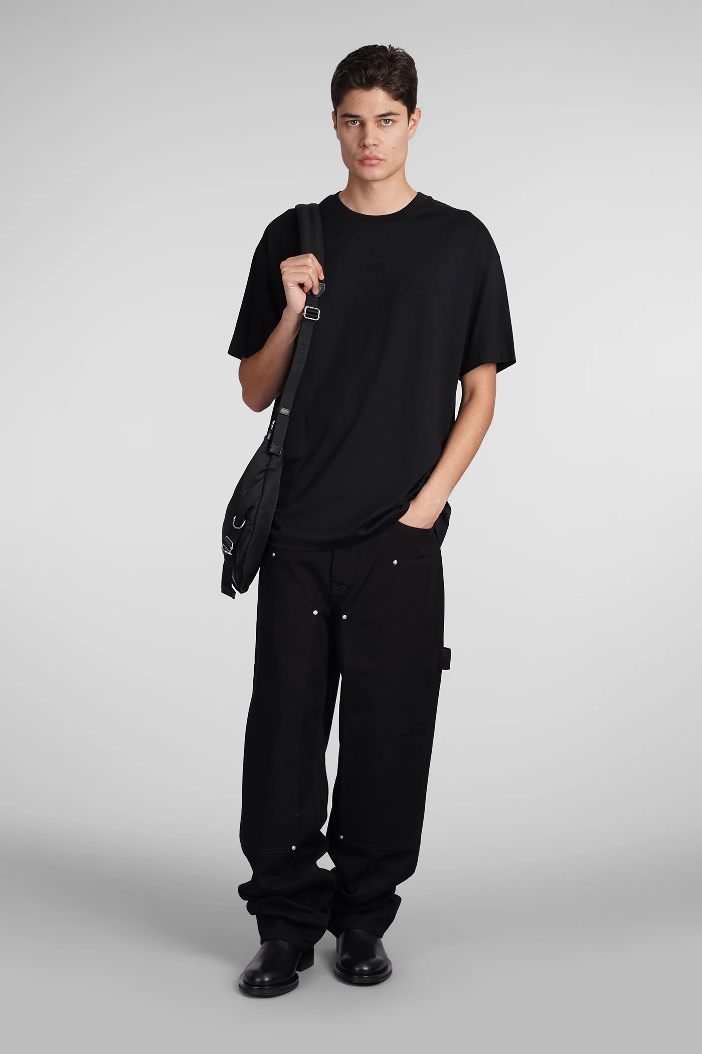 T-Shirt in black cotton - Image 2