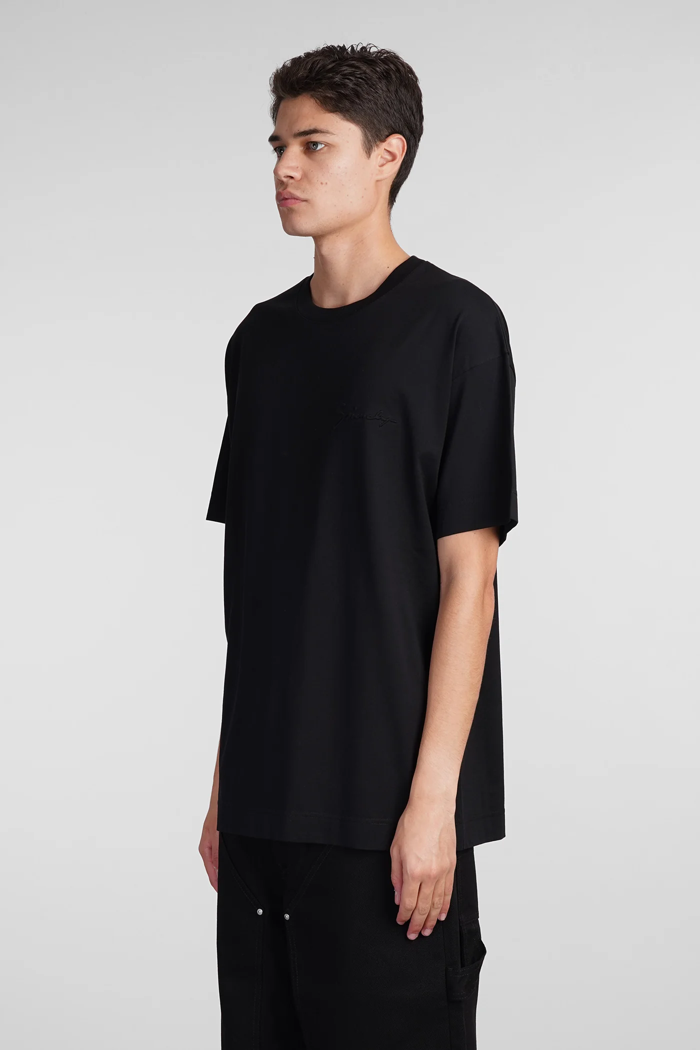 T-Shirt in black cotton - Image 4