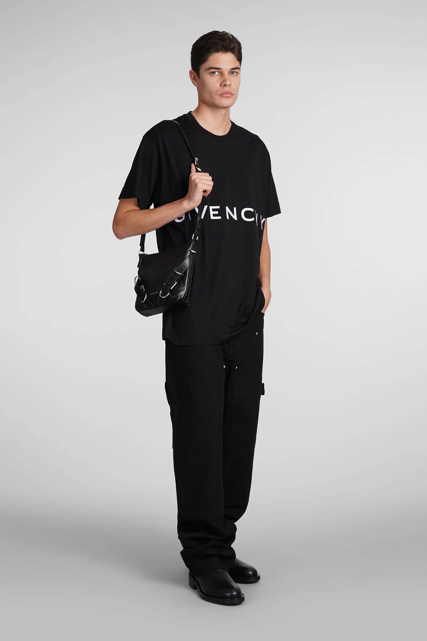 T-Shirt in black cotton - Image 2
