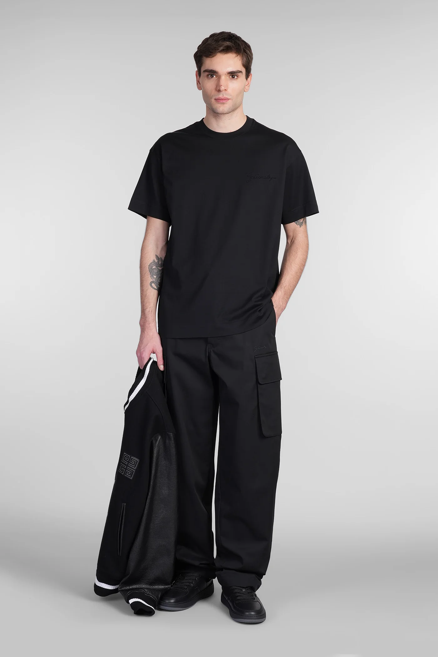 T-Shirt in black cotton - Image 2