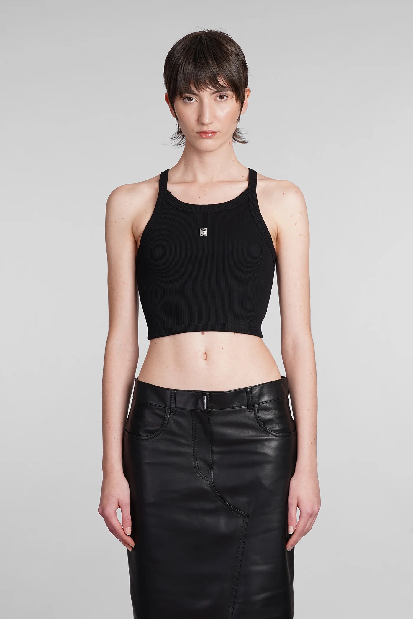 Topwear in black cotton