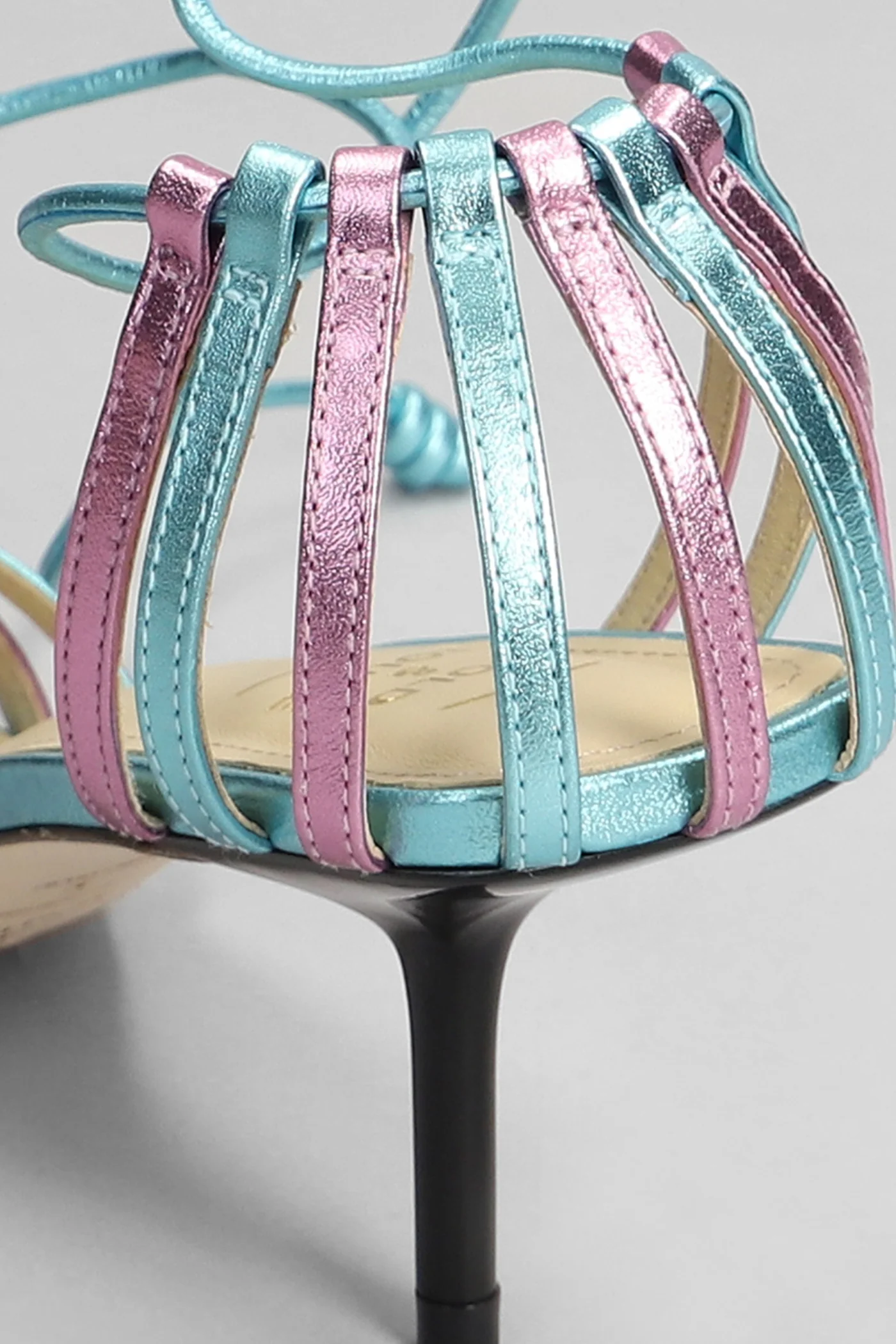 Alfy Sandals in cyan leather - Image 5