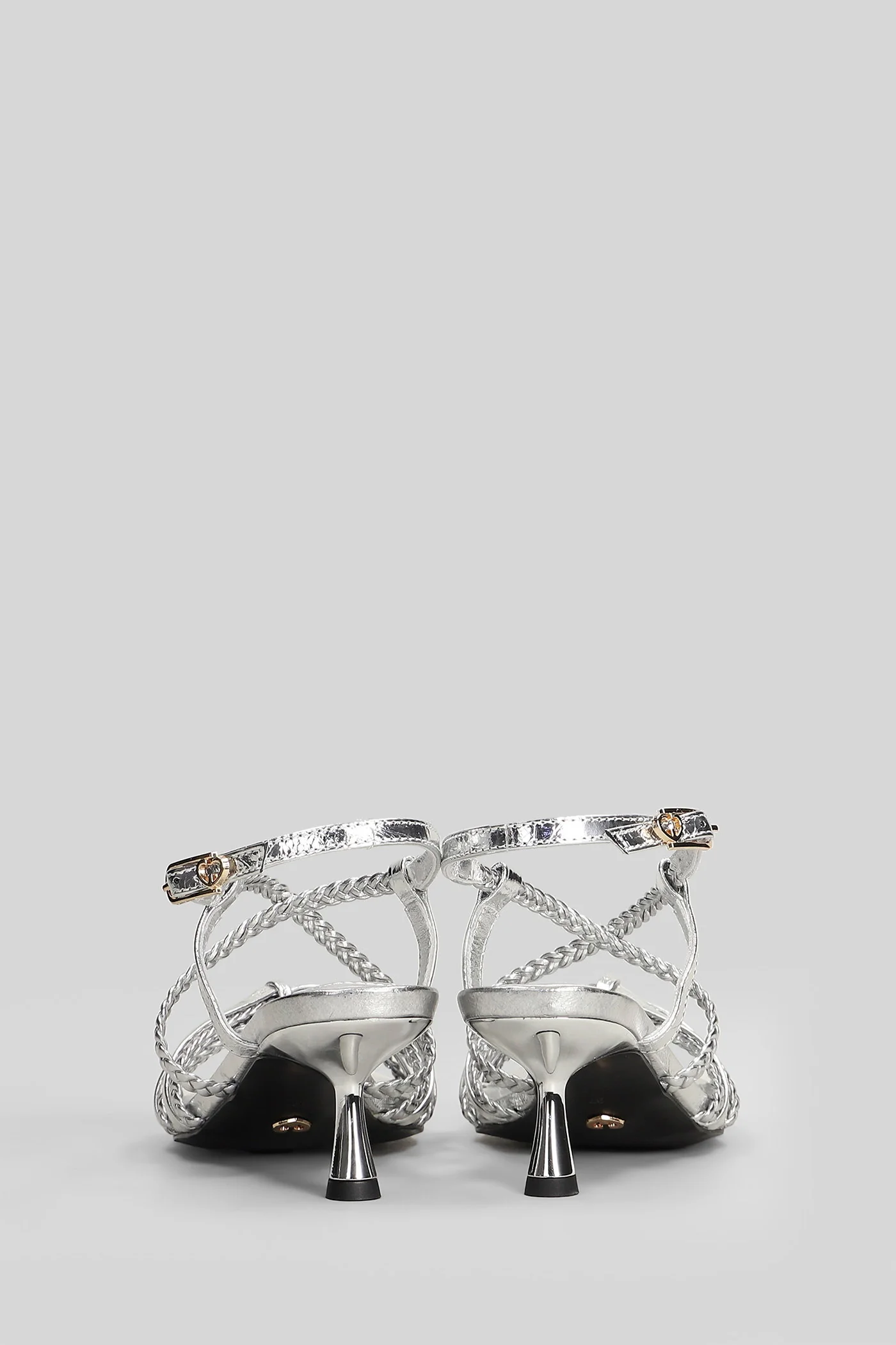 Flapi-M Sandals in silver leather - Image 4