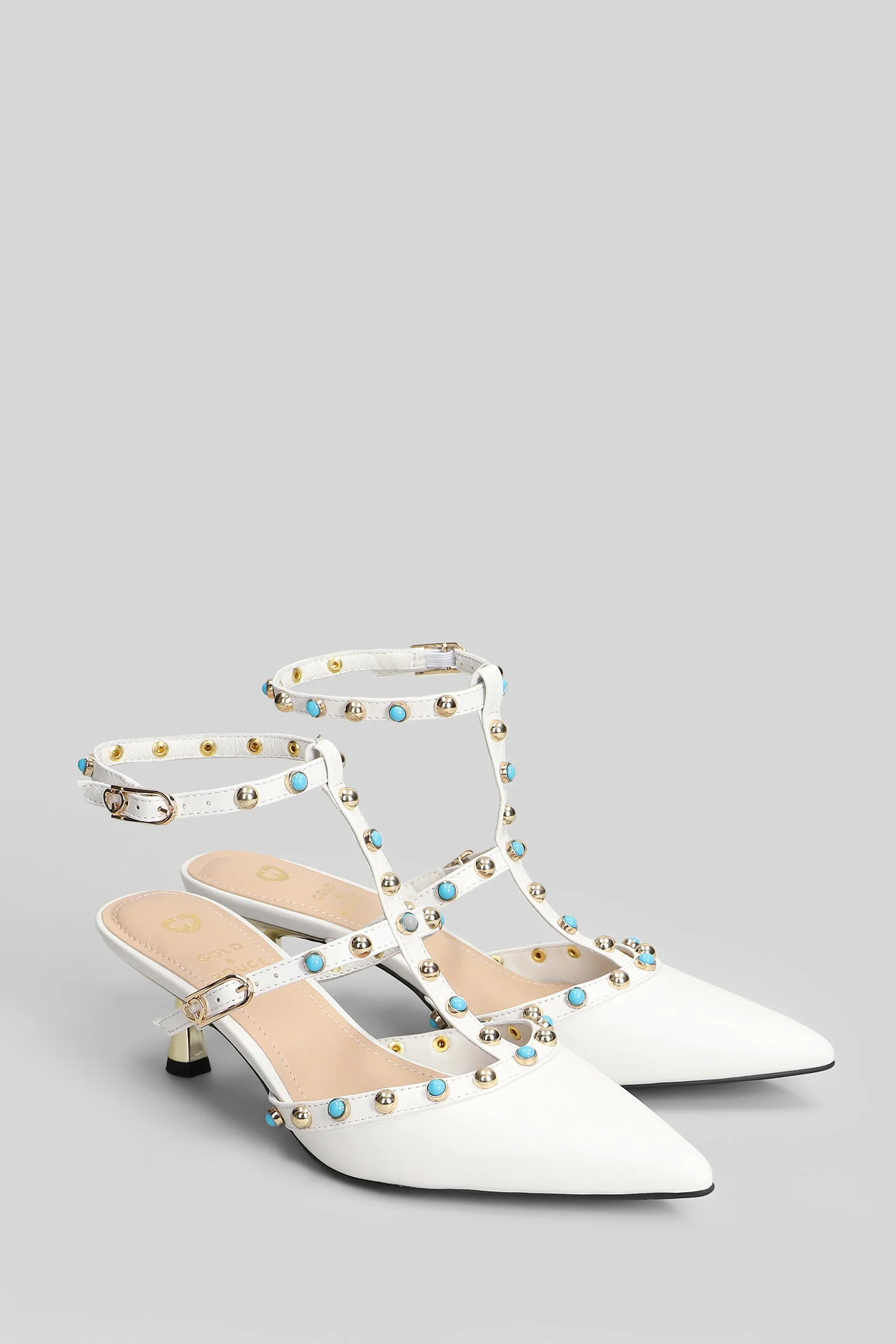 Glossy Pumps in white leather - Image 2