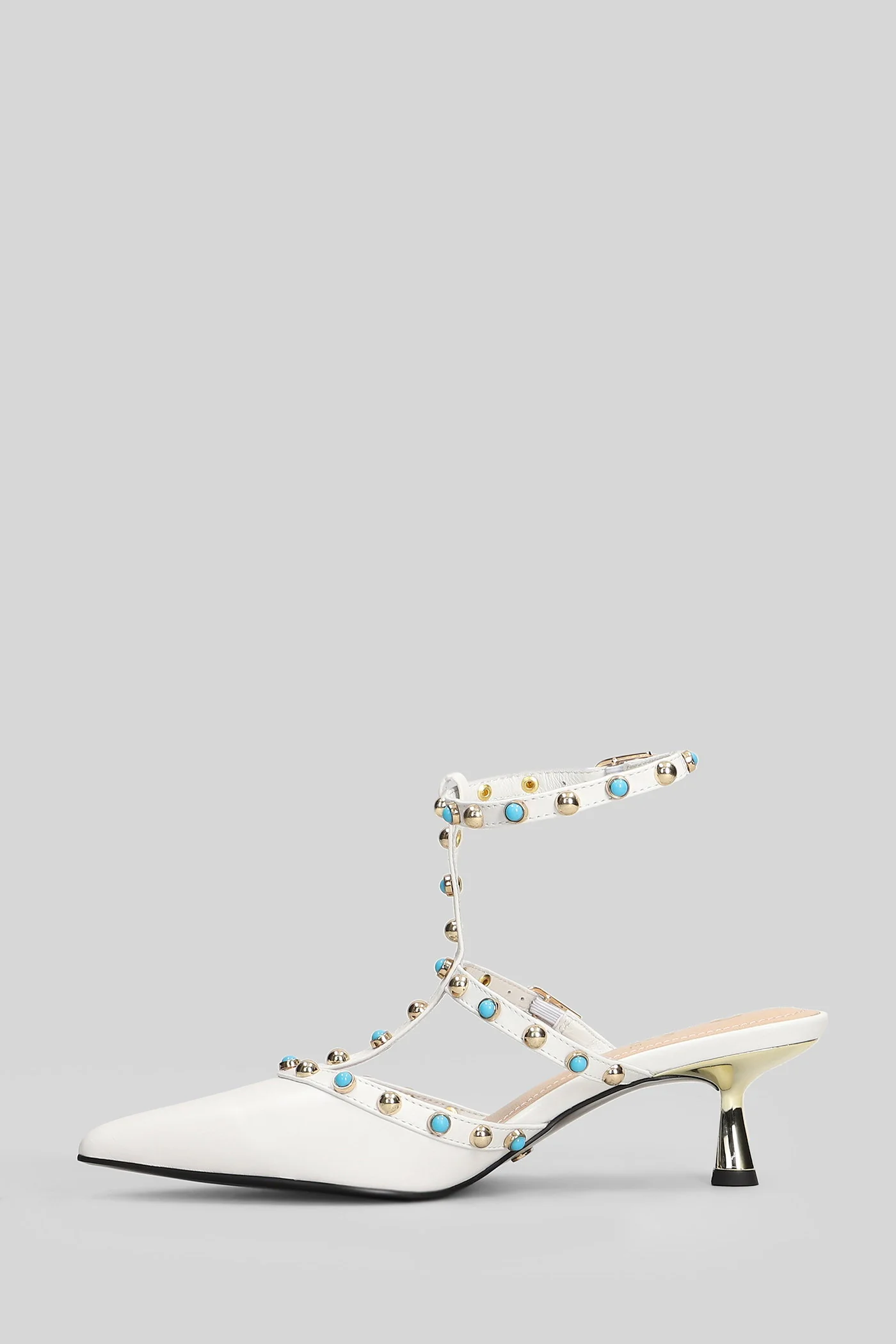 Glossy Pumps in white leather - Image 3