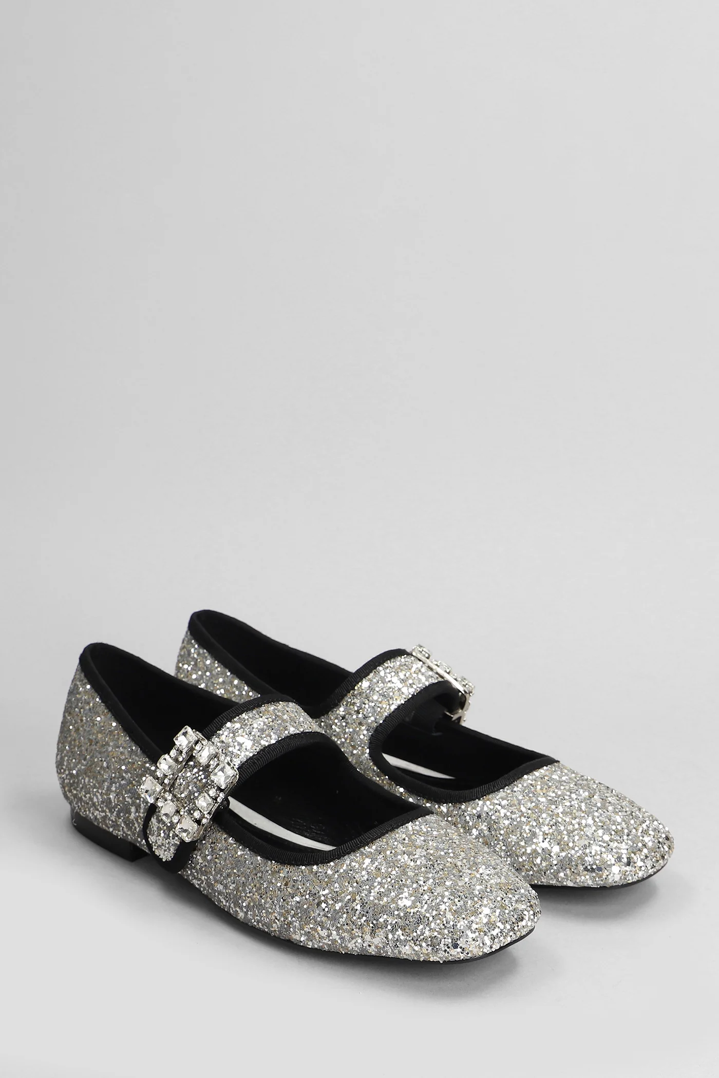 Kalu Ballet flats in silver glitter - Image 2