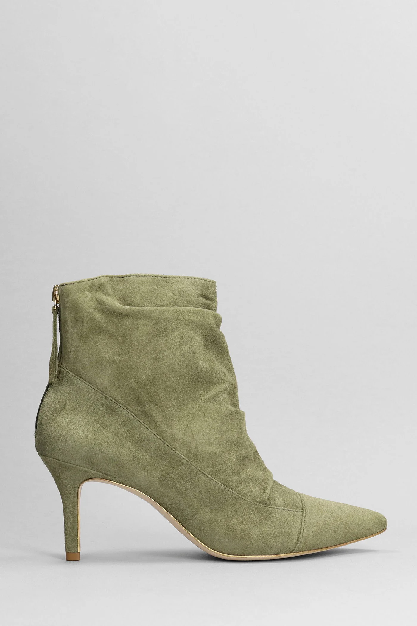 Zeus High heels Ankle boots in khaki suede