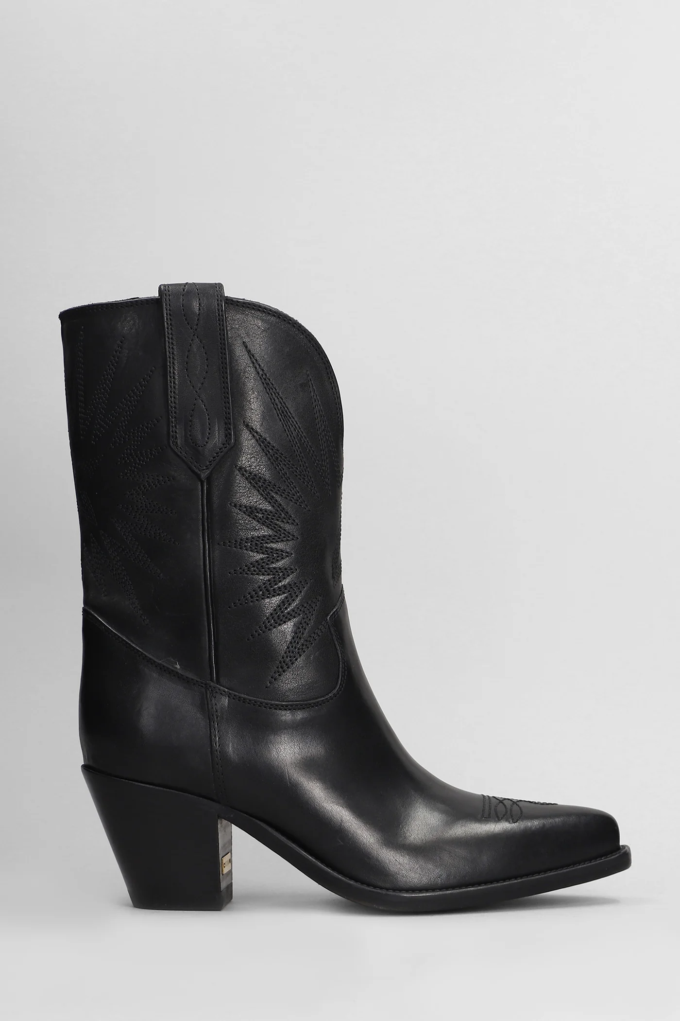 70 Wish Star texan boots in black leather