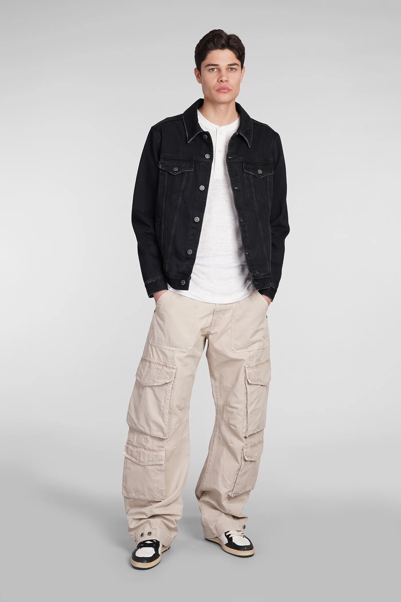 Agenore Denim Jackets in black denim - Image 2
