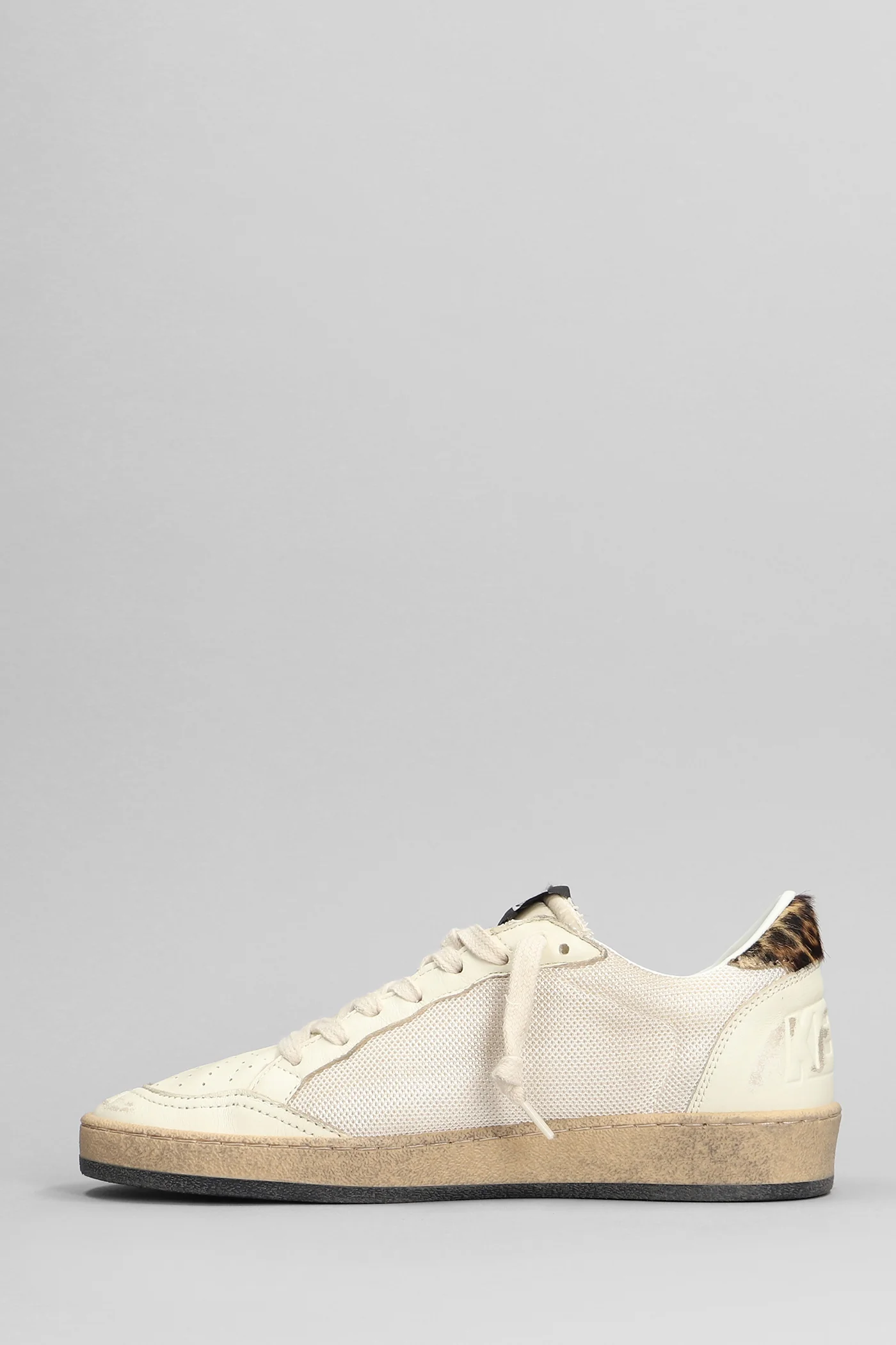 Ball Star Sneakers in beige leather and fabric - Image 3