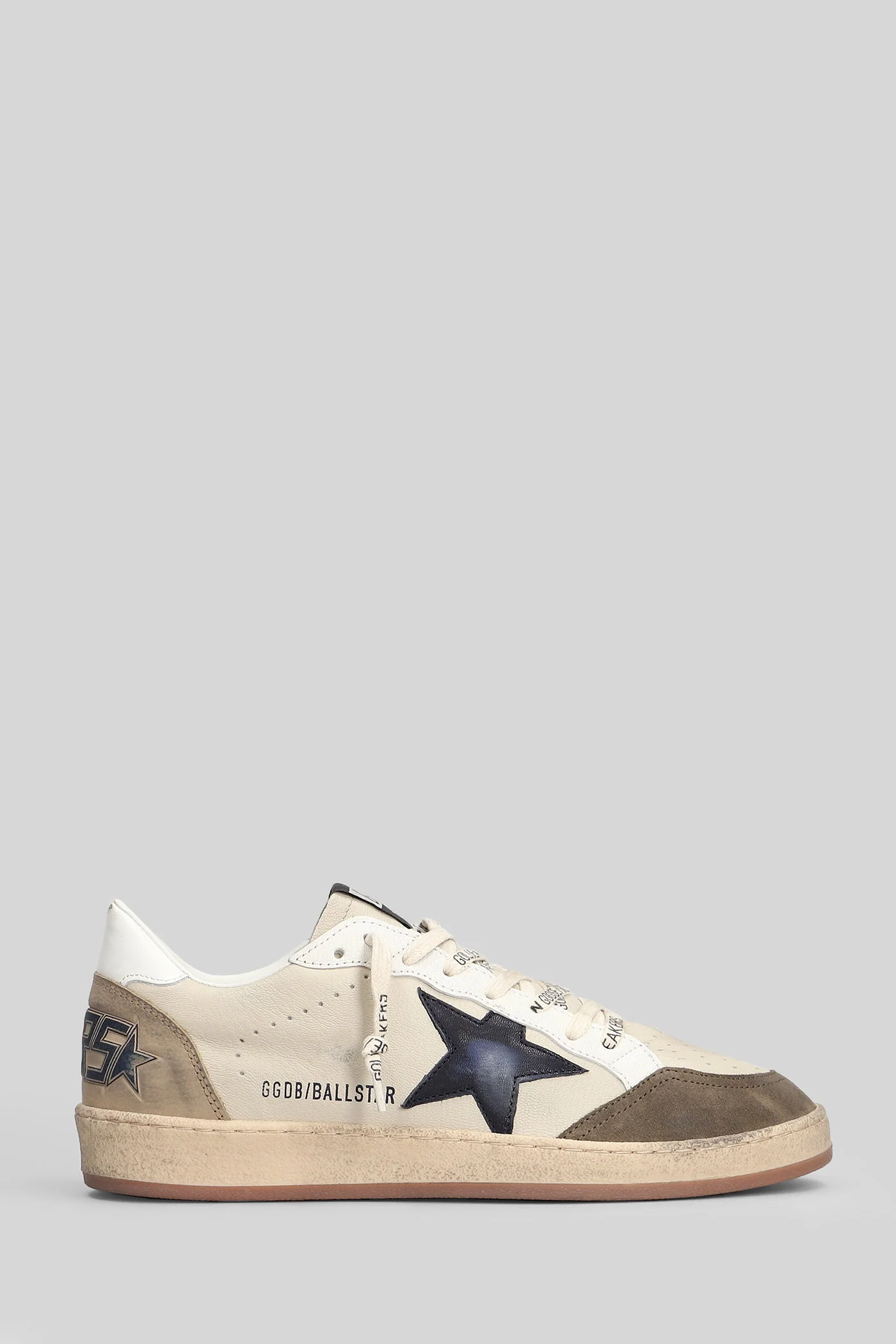 Ball Star Sneakers in beige suede and leather
