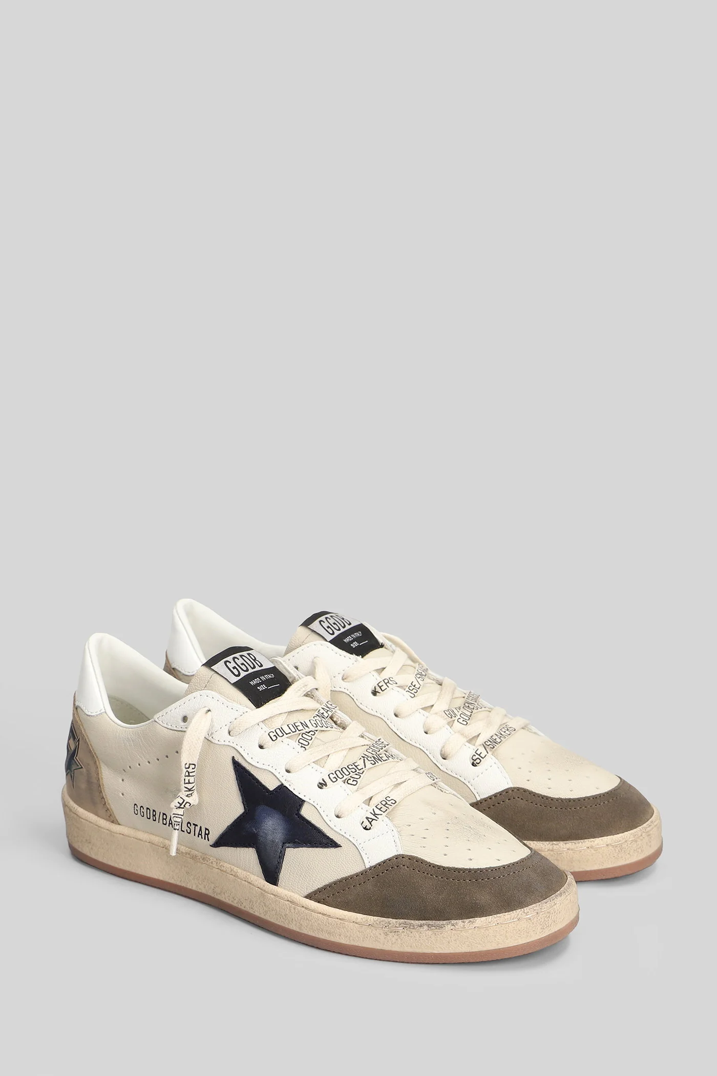 Ball Star Sneakers in beige suede and leather - Image 2