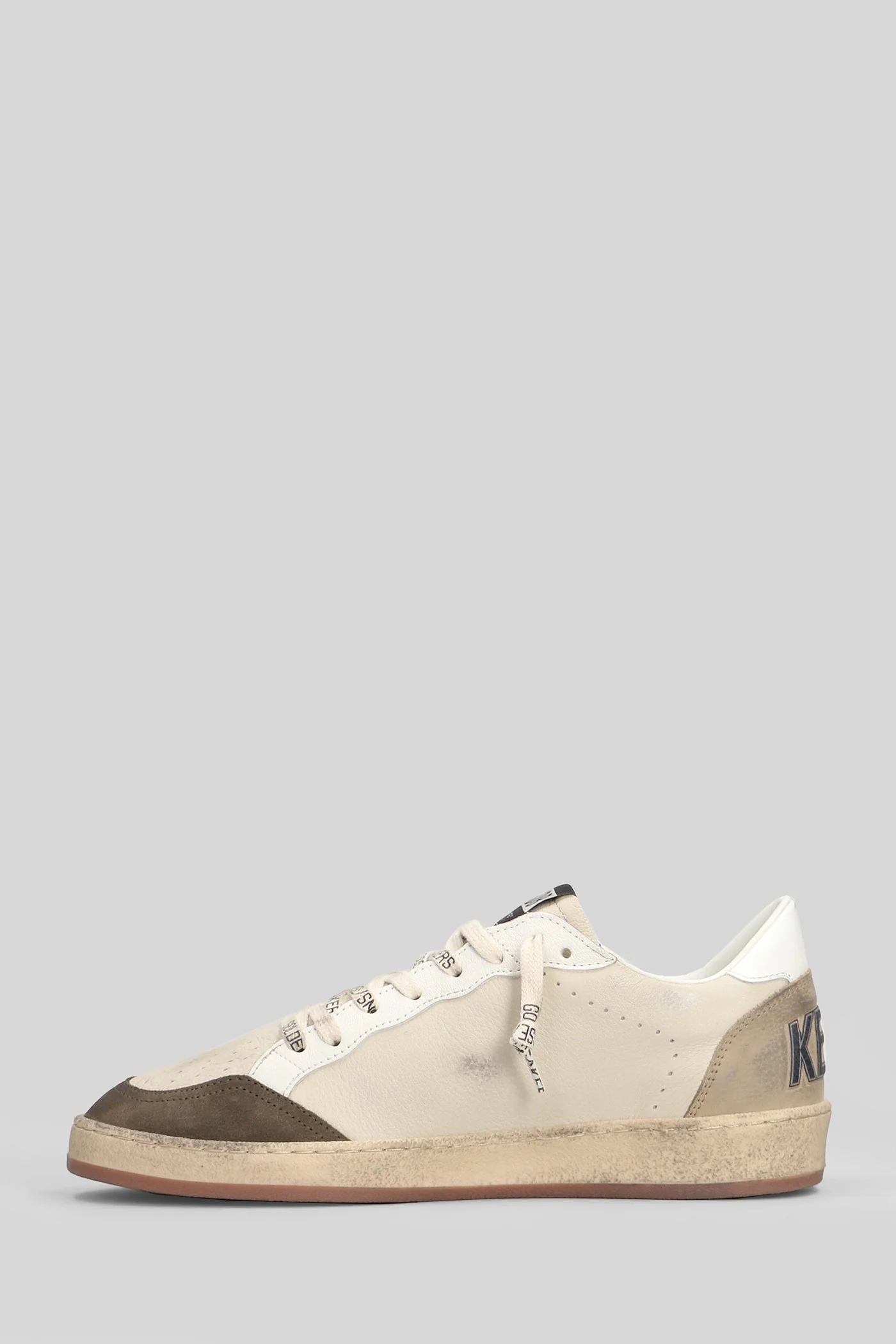 Ball Star Sneakers in beige suede and leather - Image 3