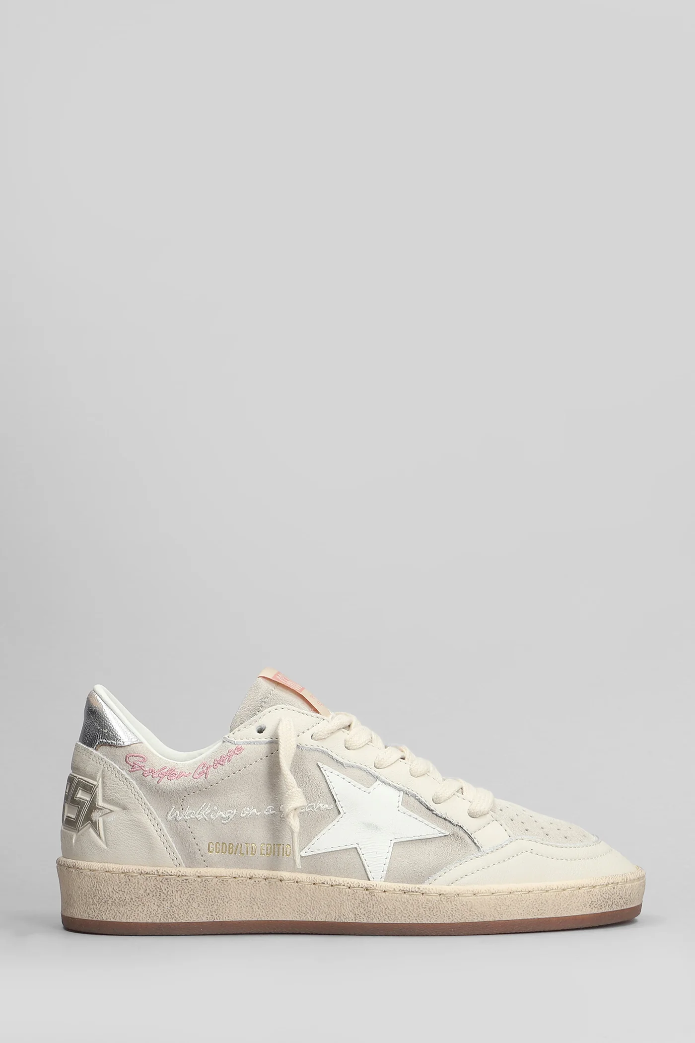 Ball Star Sneakers in beige suede and leather