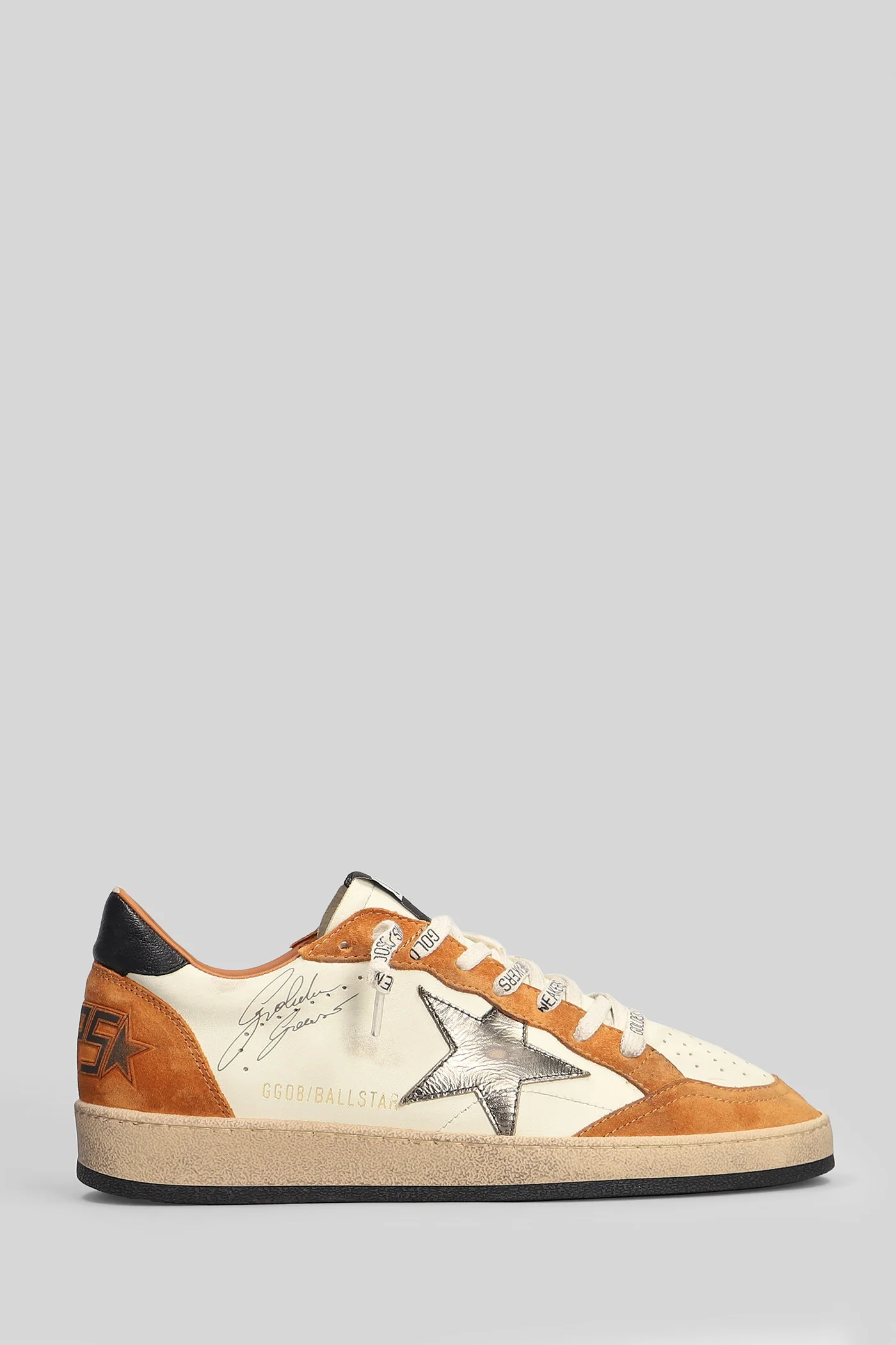 Ball Star Sneakers in beige suede and leather