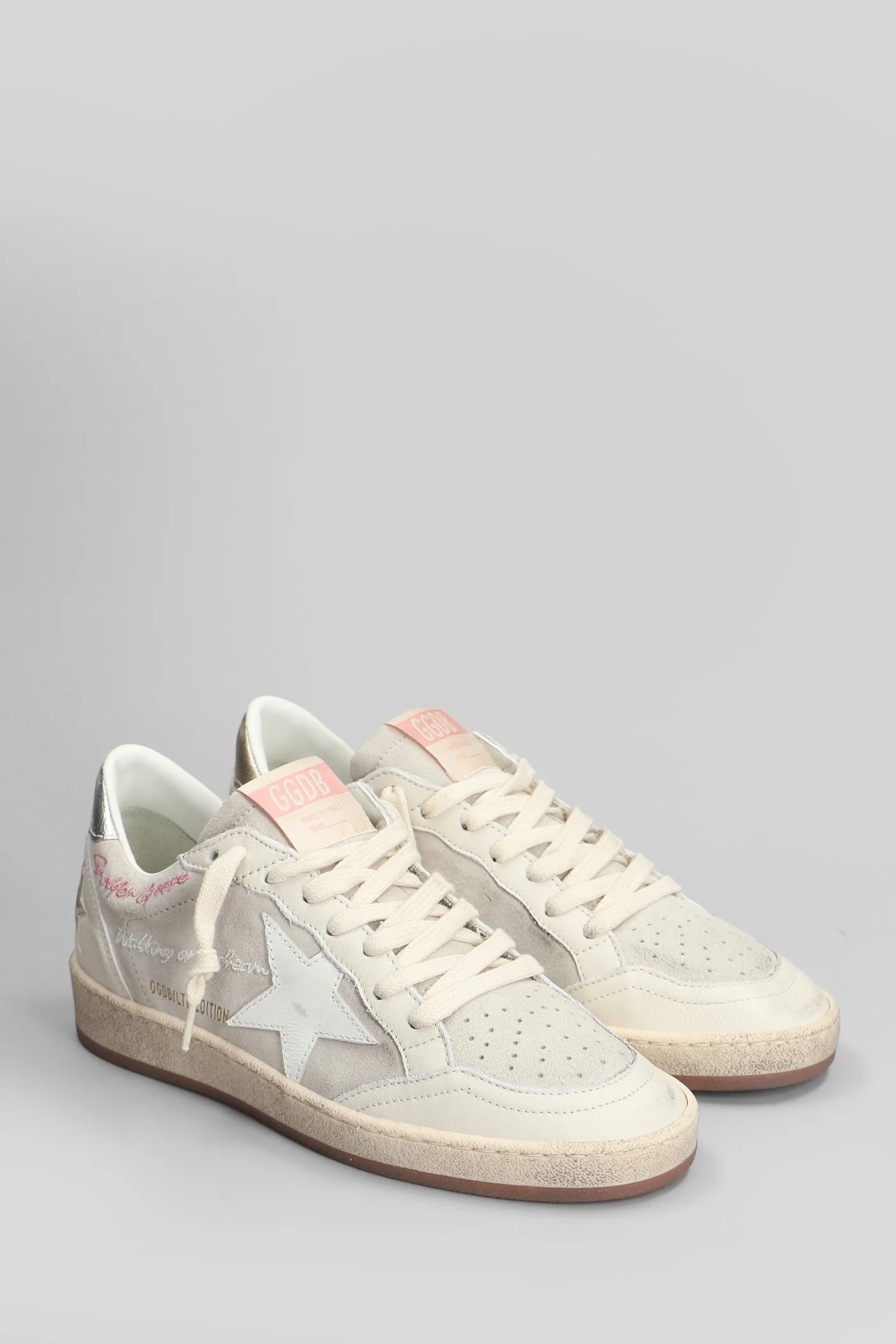 Ball Star Sneakers in beige suede and leather - Image 2