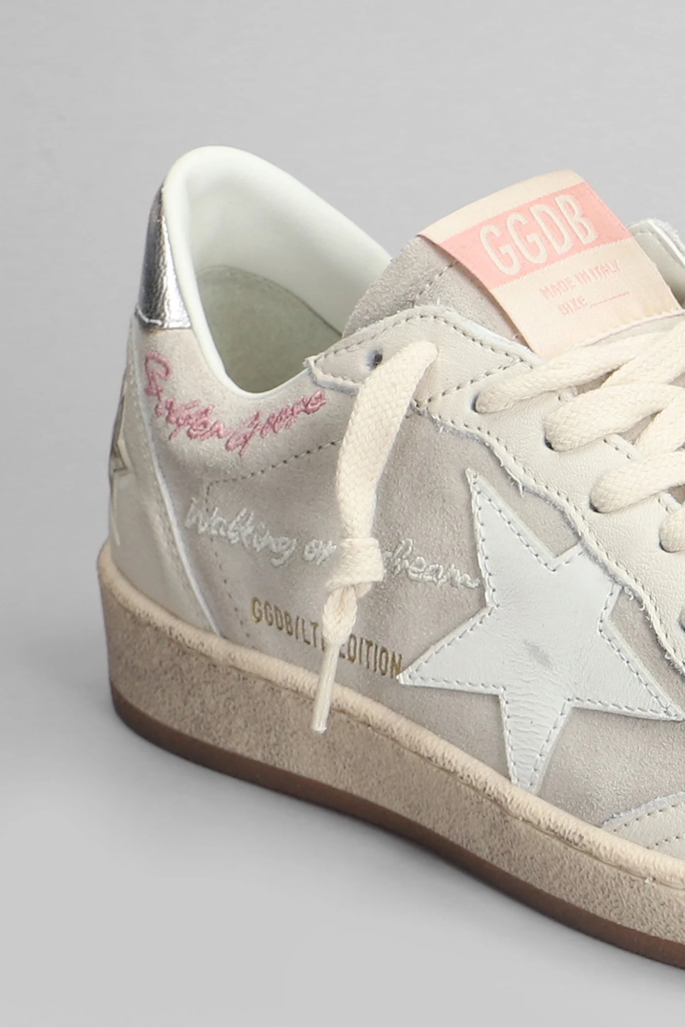 Ball Star Sneakers in beige suede and leather - Image 5