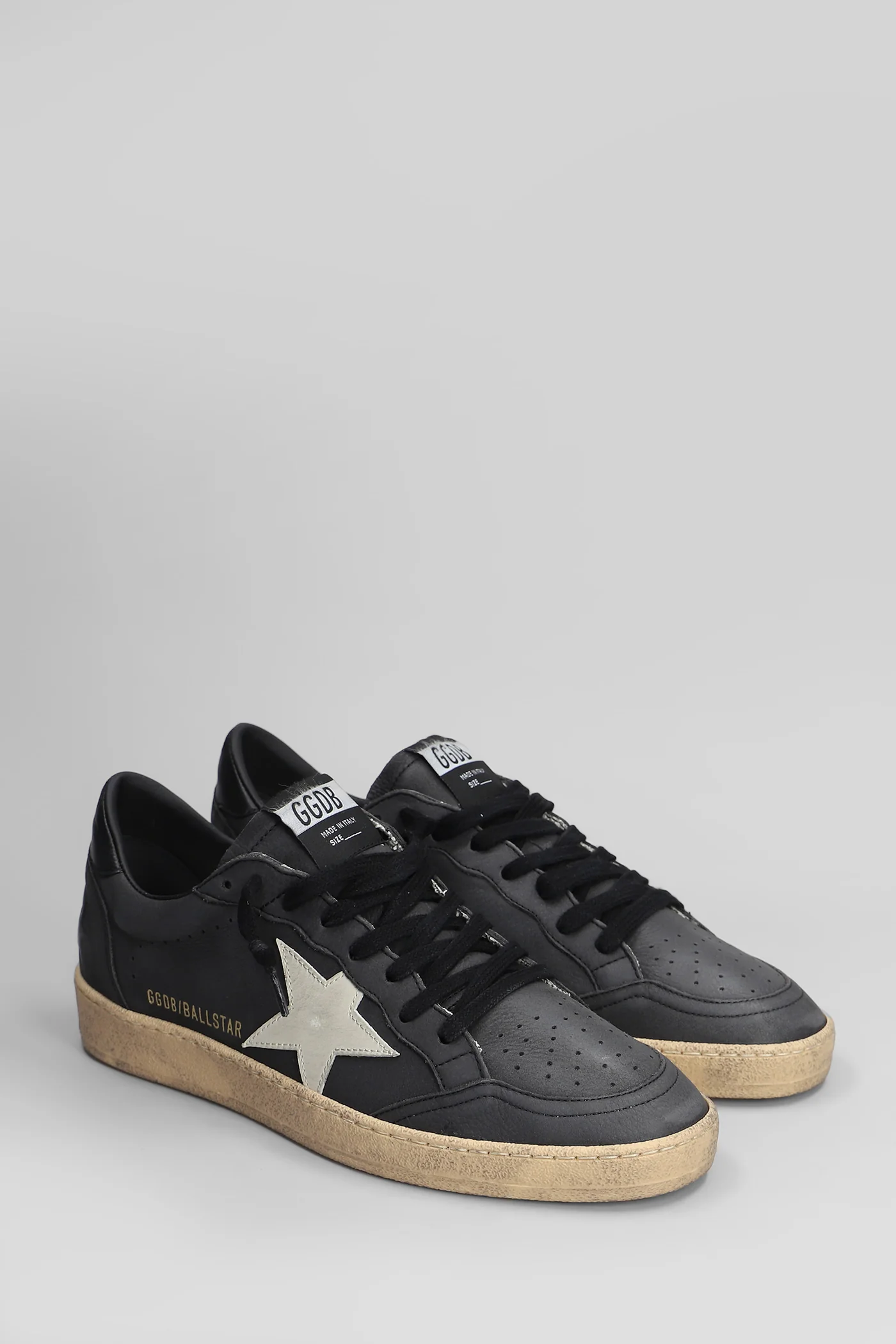 Ball Star Sneakers in black leather - Image 2
