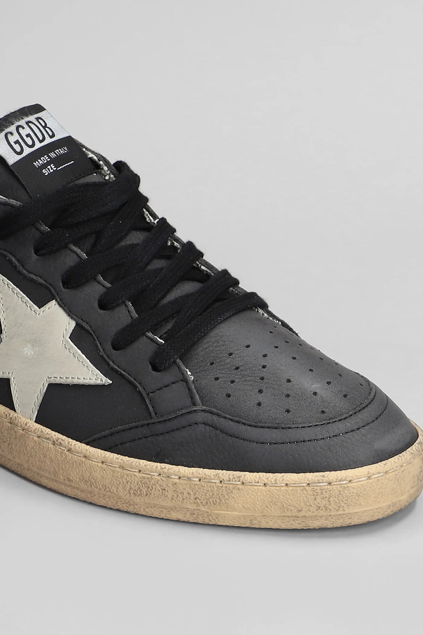 Ball Star Sneakers in black leather - Image 5
