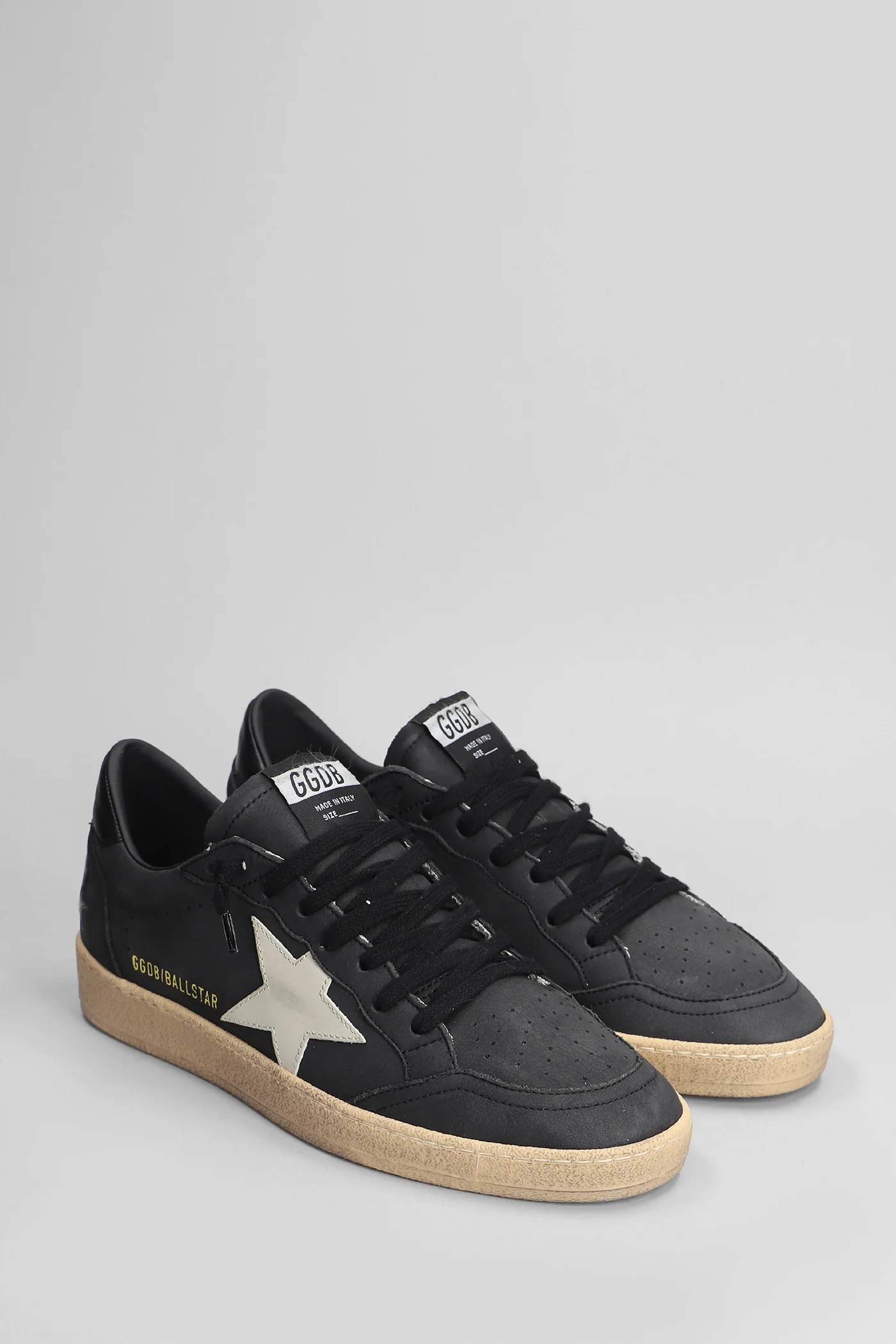 Ball Star Sneakers in black leather - Image 2